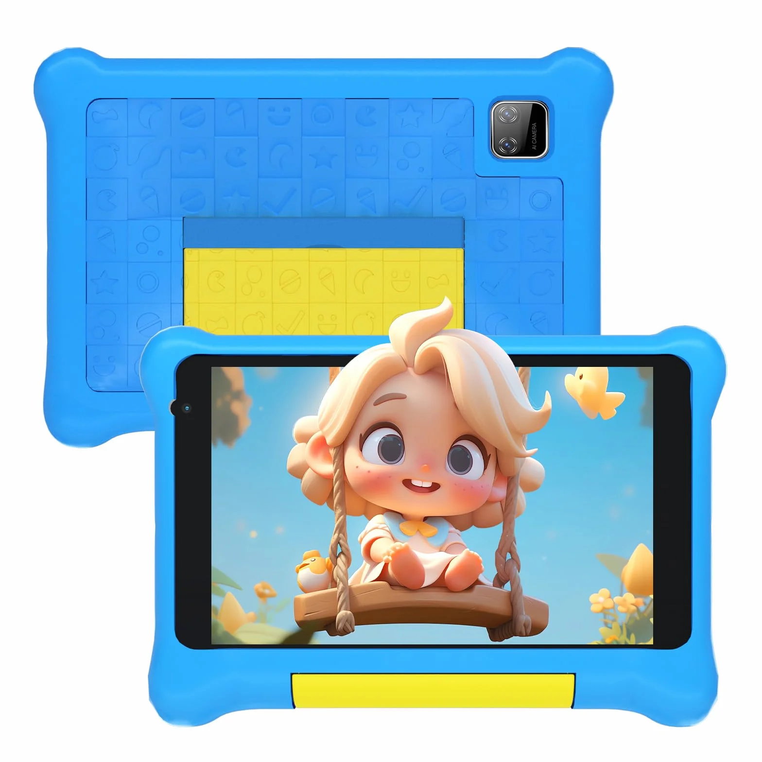 Yicty Tablet Bambini 7 Pollici Andriod 13 Tablet per Bambini Quad Core 5 GB RAM 32 GB ROM 128 GB Estensione Controllo Parentale Tablets Educativo con Custodia Antiurto (Blu)