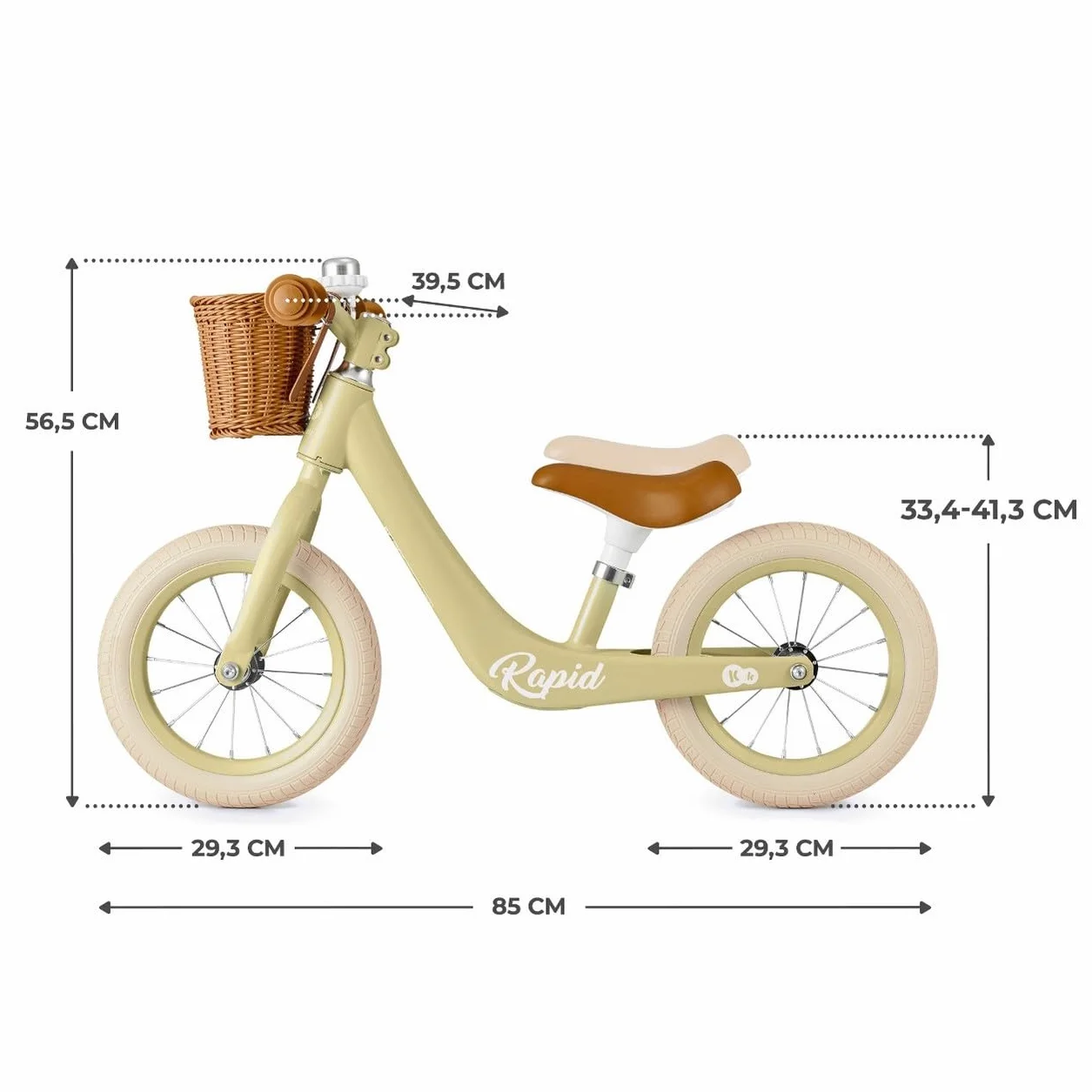 Kinderkraft RAPID2 Bicicletta in metallo, Bici senza pedale, Giocattoli per bambini da 2 anni a 35 kg