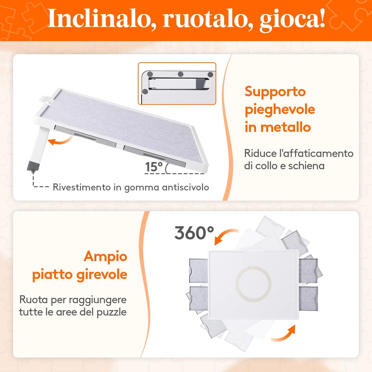 Lifewit 1500 PCS Tavolo per Puzzle con Supporto, Porta Puzzle 89 × 68,5 cm, Puzzles Board Angolo Rotazione 360° per Adulti, Tavola Pezzi con 4 Cassetti Estraibili y Copertura Protettiva