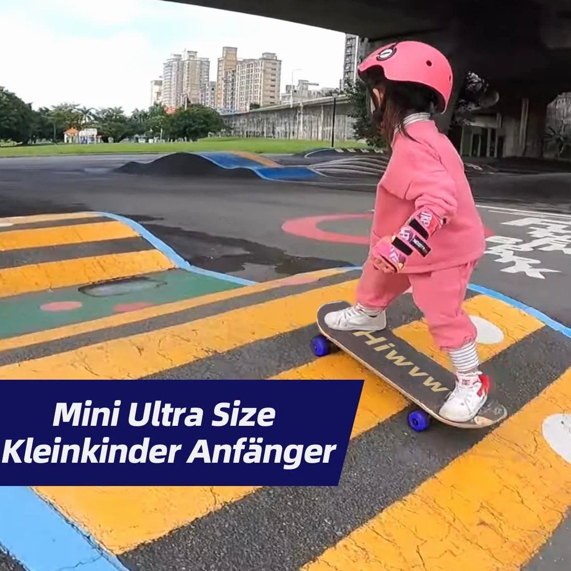Mini Skateboard per Bambini Principianti - Cruiser Con Grafica Fantastica, 3-6 Anni, Tavola in Legno d'Acero 17", Ruote 54 mm, Leggero