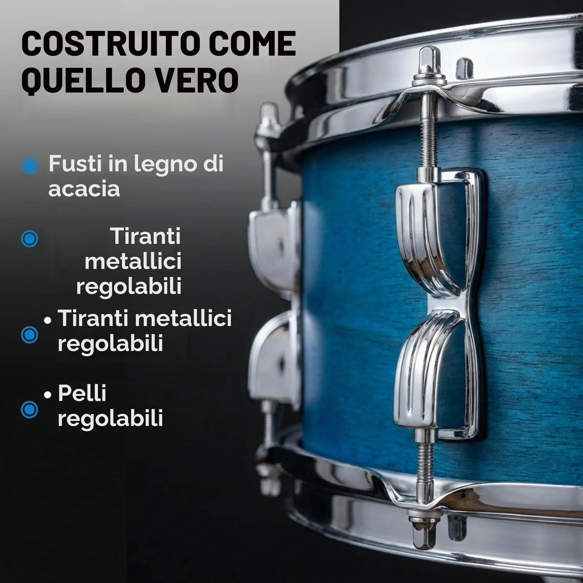 Batteria Music Alley Junior con sgabello e bacchette