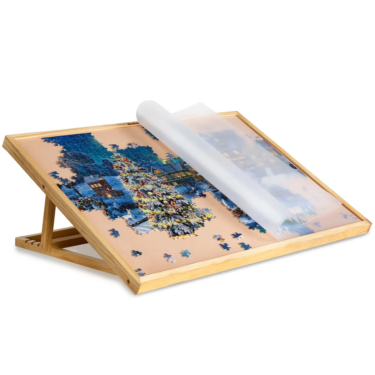 Becko US Tavola di puzzle regolabile in legno con una copertura puzzle cavalletto per puzzle fino a 1000 pezzi