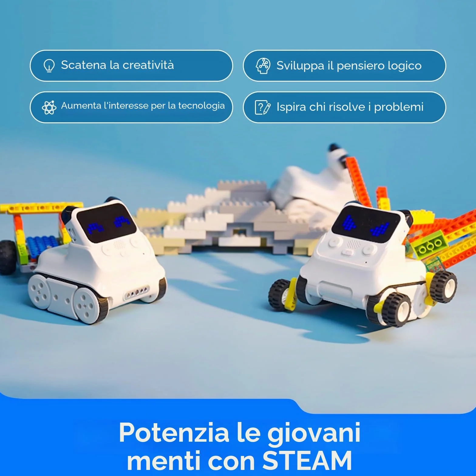Makeblock Codey Rocky Coding Robot Giocattolo, Emo Robot Intelligente, Stem Robot Programmabile Interattivo Regalo per Bambini 6 Anni+