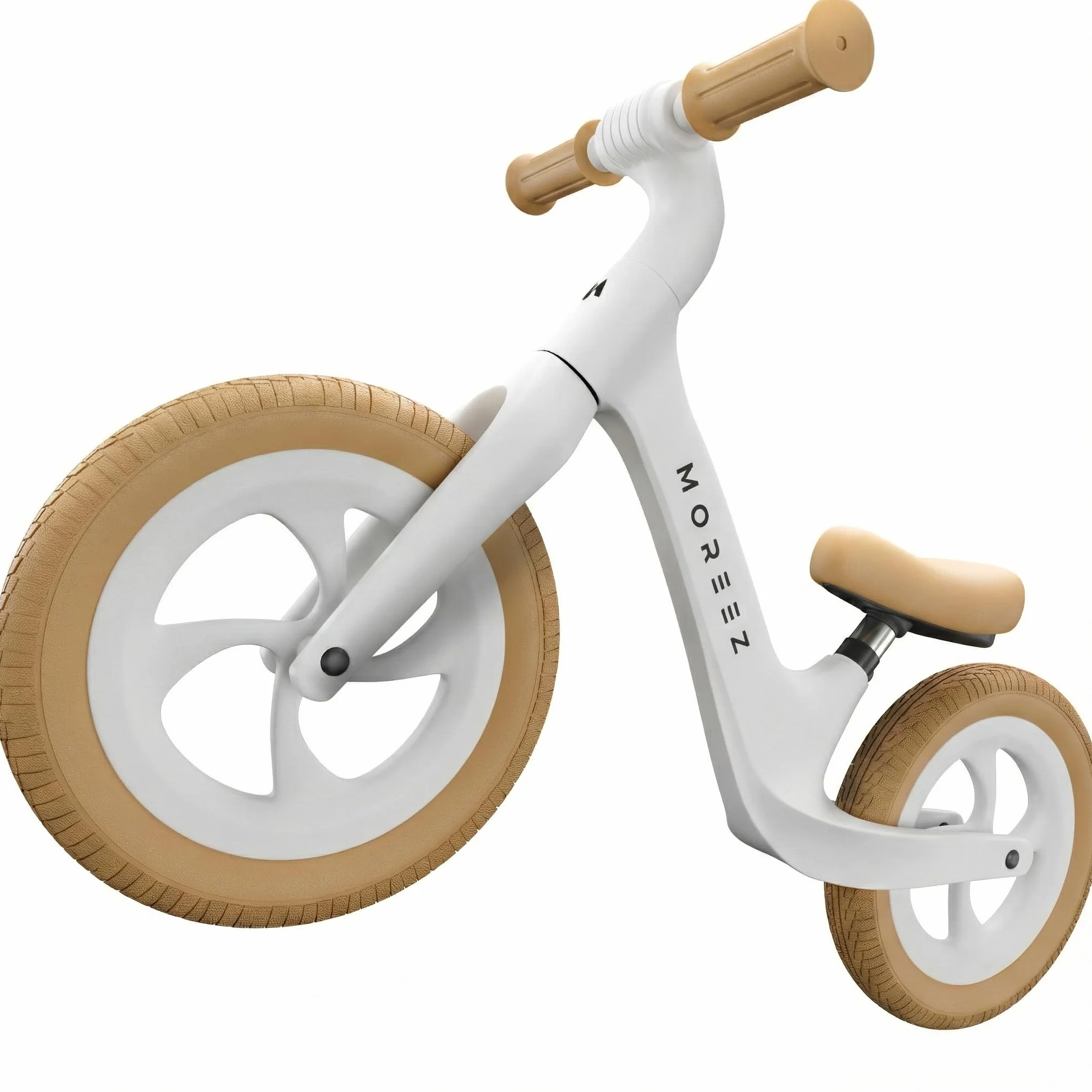 MOREEZ Bicicletta da 2 anni [2-5 anni] ultraleggera per bambini con protezione anticaduta, seduta ergonomica, ruote da 50 kg, poggiapiedi antiscivolo, altezza regolabile