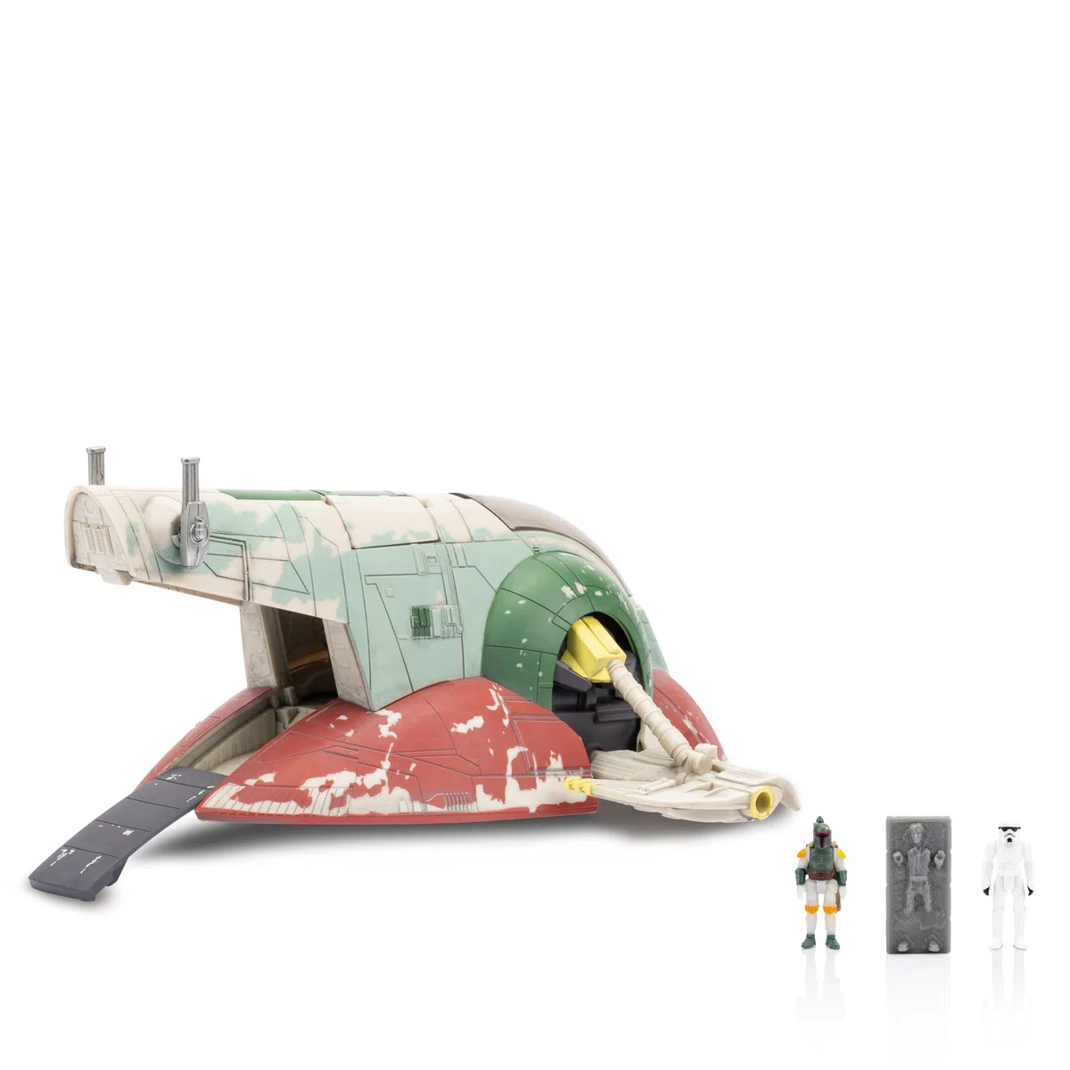 Jazwares Star Wars Micro Galaxy Squadron Boba Fett's Starship (Ep 5) - Veicolo da 7 pollici con espositore di volo e tre accessori per micro figure da 2,5 cm