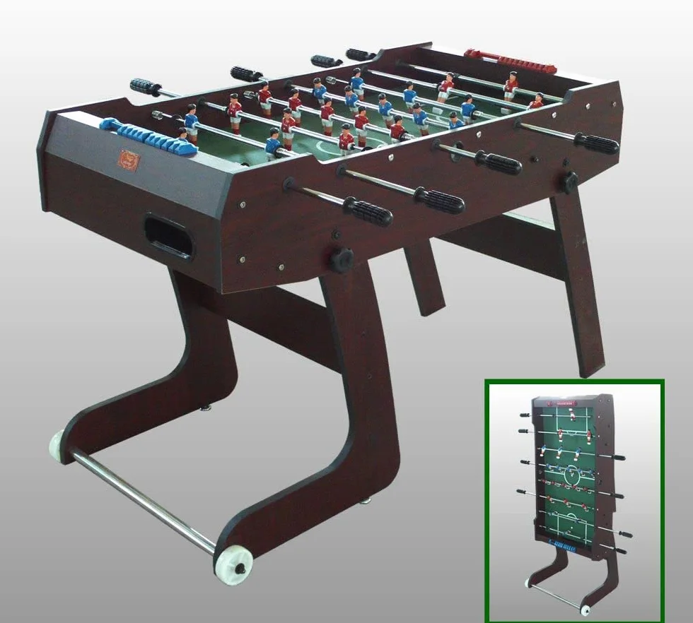 Calcio Balilla Celtic Pieghevole Salvaspazio - Disponibile con Aste Uscenti o Telescopiche, Tavolo da Gioco per Casa, Sicuro e Stabile con Ruote e Regolatori di Livello