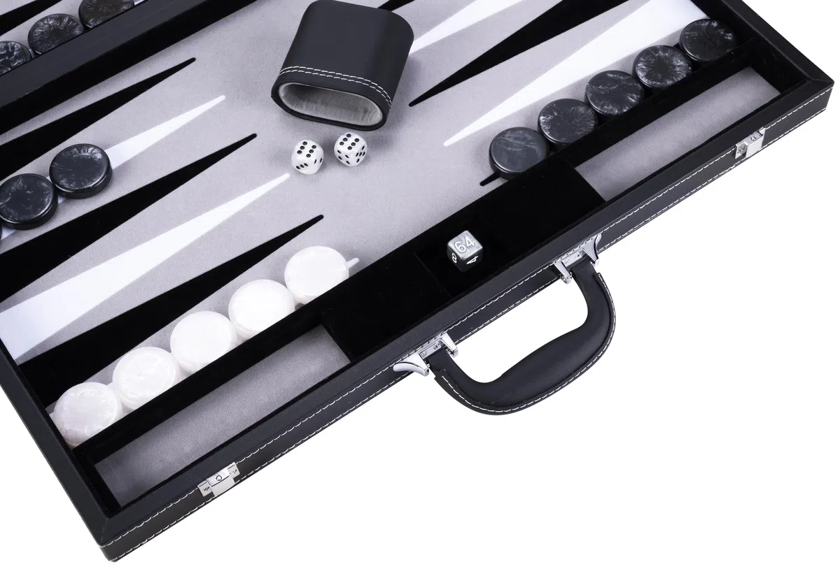 Engelhart - 250537 - Backgammon di Lusso 21 Pollici (54 cm) – Gioco Elegante in Similpelle con Interno in Feltro – Materiali di Alta Qualità