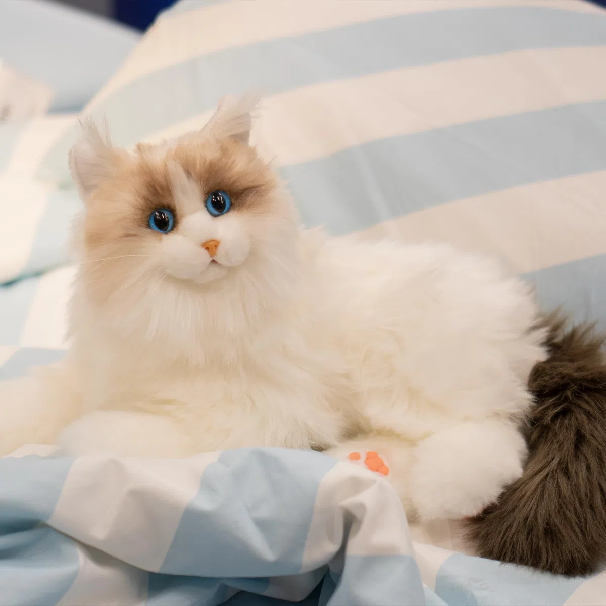 Chongker Robot Gatto Compagno Interattivo Peluche Fatto a Mano con Risposta Vocale Battito Cardiaco Ronzio Realistici Regali