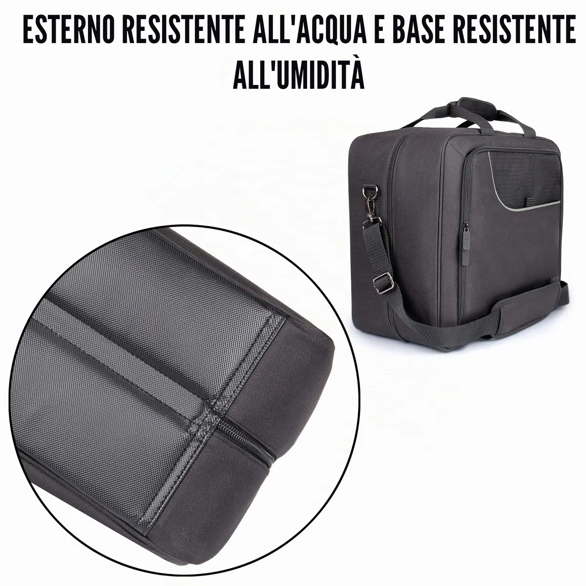 USA Gear Custodia da viaggio XL Magic The Gathering MTG Deck Box Bag - Borsa Grande per Carte MTG con Tracolla Imbottita, Interno Personalizzabile, Resistente agli Agenti Atmosferici - Nero