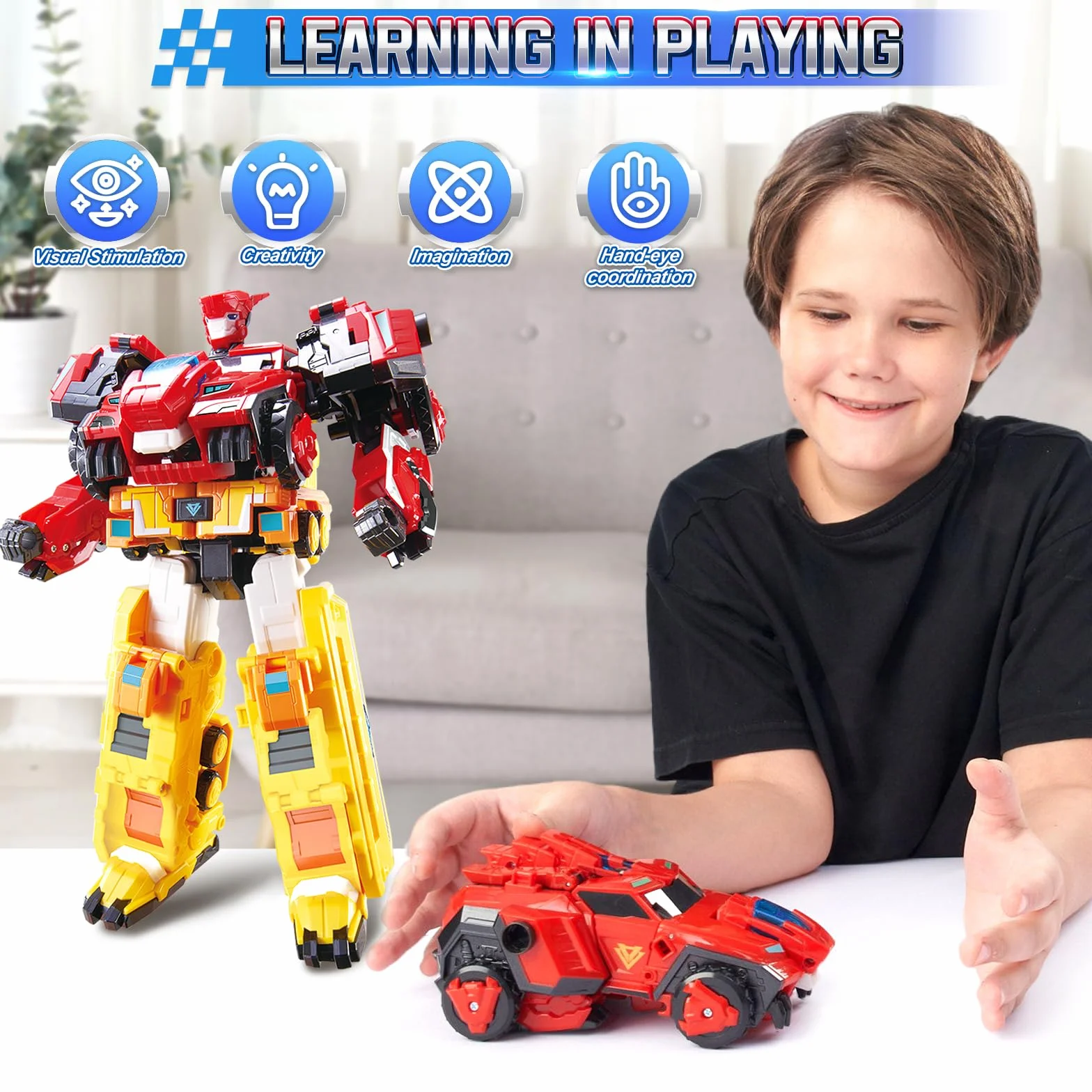 QUANTUM HEROES DINOSTER Robot trasformatore 3 in 1 Raptor Tron, 11,02 pollici, Carro Dinosauro e Robot Transformable Giocattoli per bambini e bambine di 5 6 7 8 9 10 anni