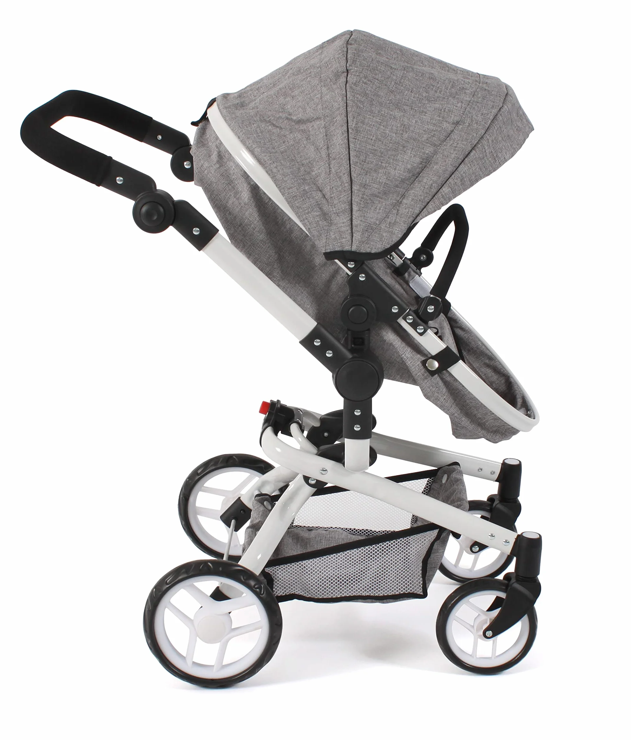 Passeggino per bambole Yolo 2 in 1 per bambini dai 4 agli 8 anni, colore: grigio jeans