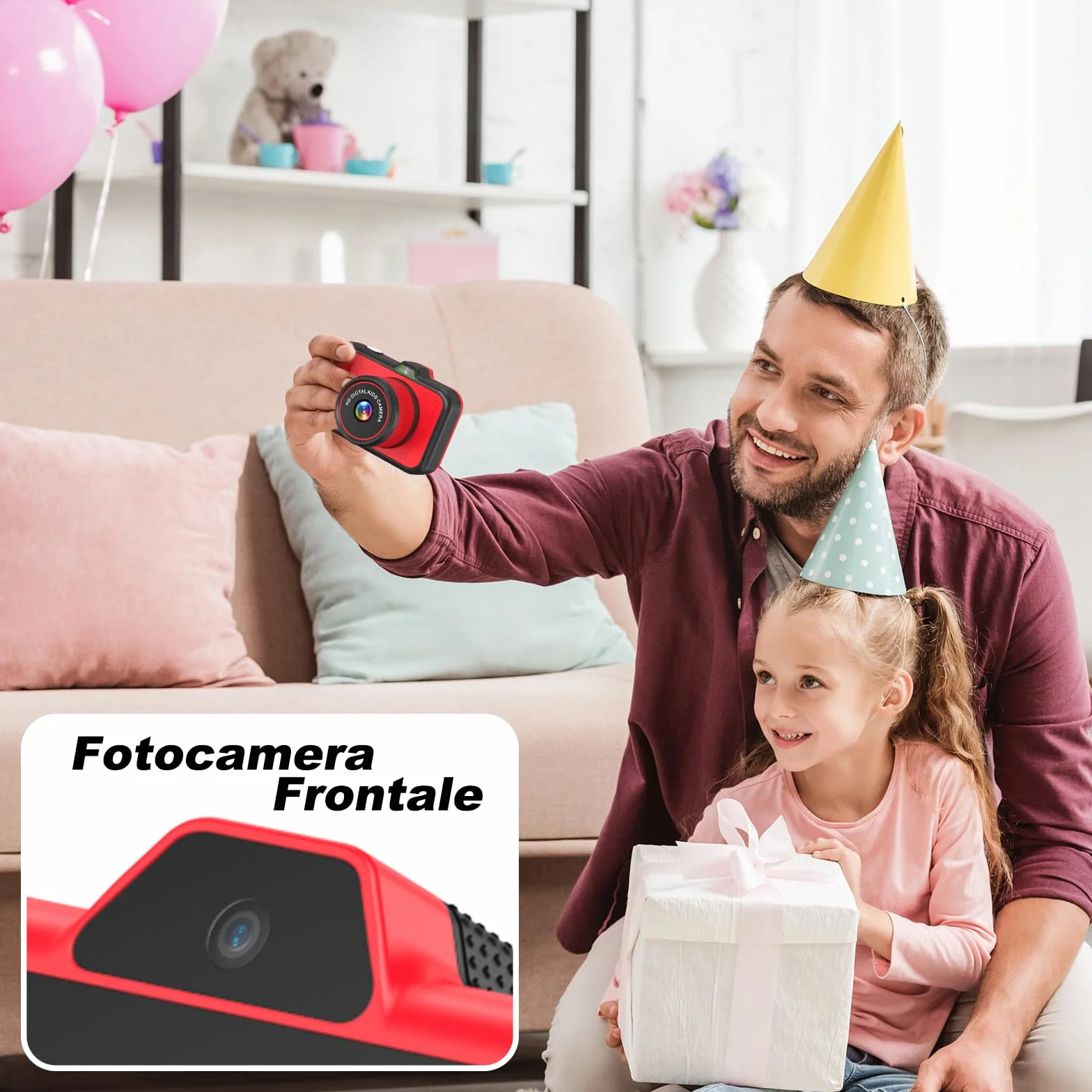 Macchina Fotografica Bambini | 3,5" Grande Schermo| 360° Obiettivo Zoom Rotante| 1080P HD Fotocamera Bambini con Selfie| Flash LED | Scheda SD 32G| Regalo Bambina e Bambino 3 4 5 6 7 8 9 10 11 12 Anni