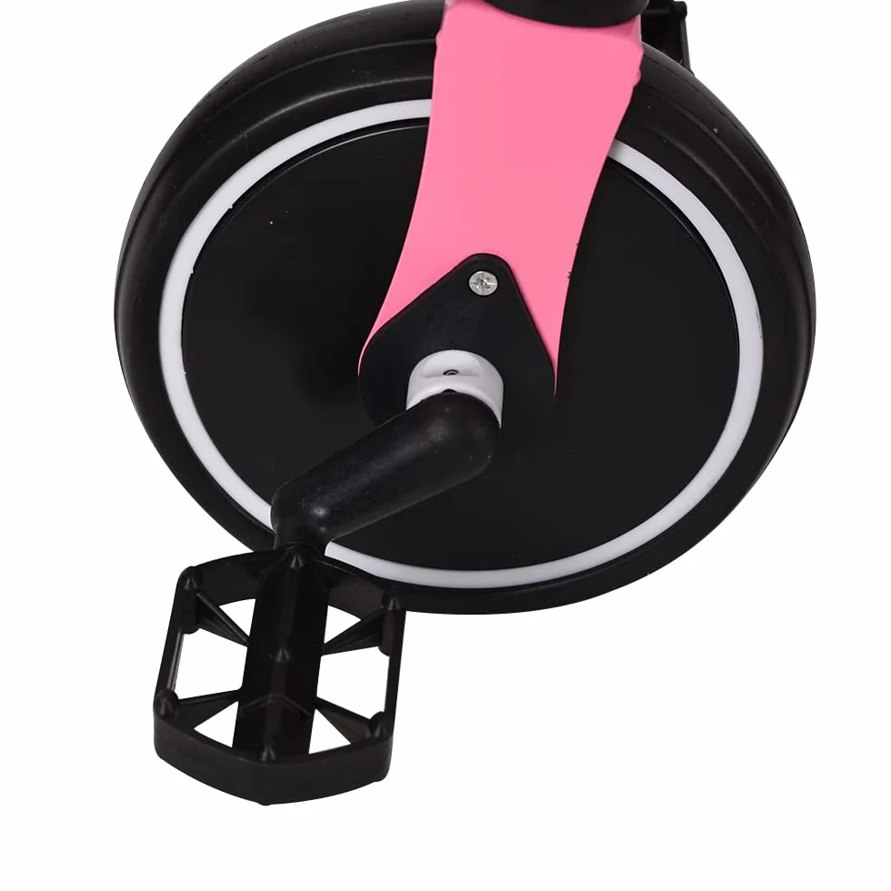 bicicletta per bambini con frizione,Triciclo 3 in 1 con manico scorrevole per bambini da 1 a 3 anni, ruota pieghevole, ruote più grandi, pedali rimovibili, 3 in 1 (rosa)