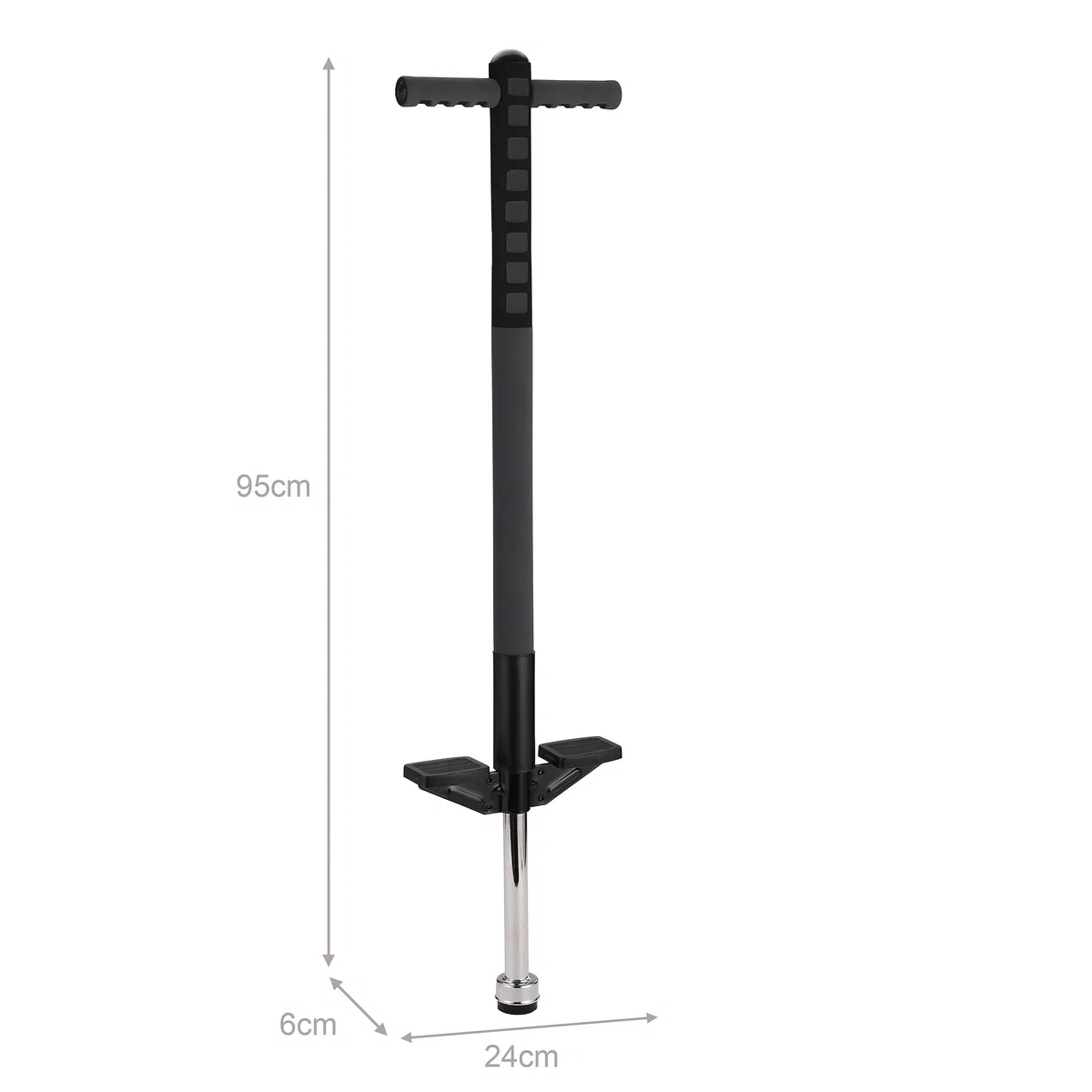 Pogo Stick Relaxdays per Bambini, springstock Fino a 35 kg, Imbottito, da Esterno, Antiscivolo, Acciaio Inox, Nero
