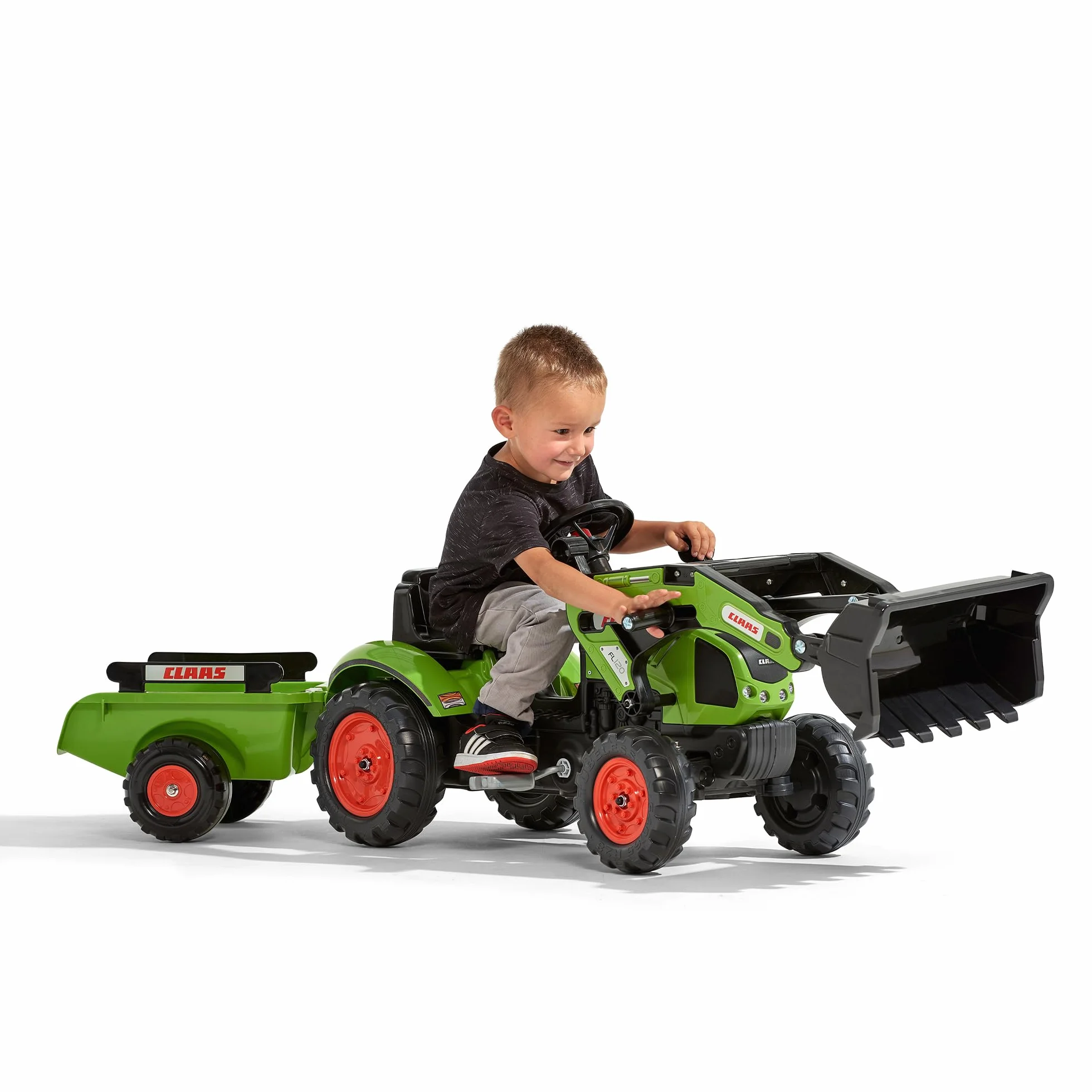 CLAAS Tractopelle Arion 410 avec remorque