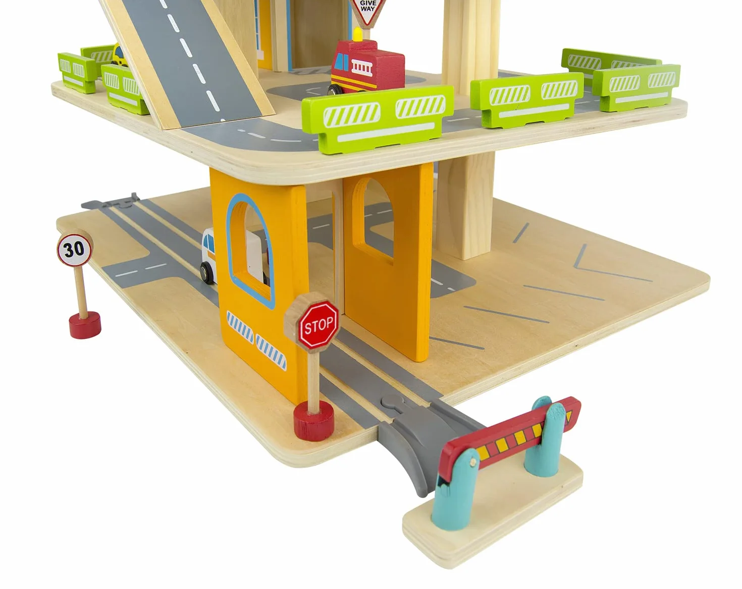 Garage in Legno per Bambini con Ascensore Manuale, Parcheggio Giocattolo a 3 Piani con Pista Auto, Rampe, Eliporto e Macchinine, Set Giochi Creativi per Cameretta, Idea Regalo.