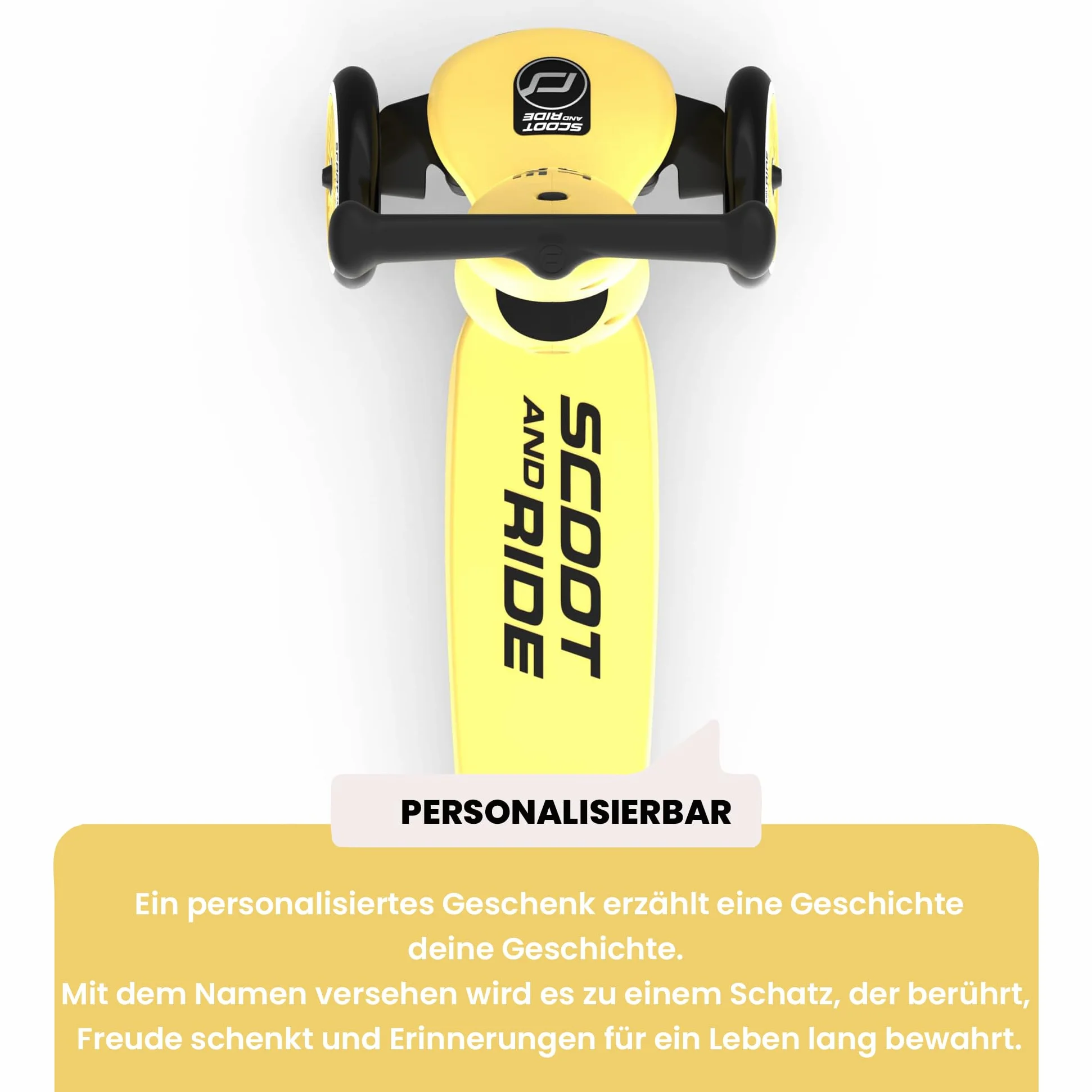 Personalizzato Scoot and Ride Highwaykick 1 Limone – 2-in-1 con seduta & regolabile in altezza – per bambini da 1 a 5 anni