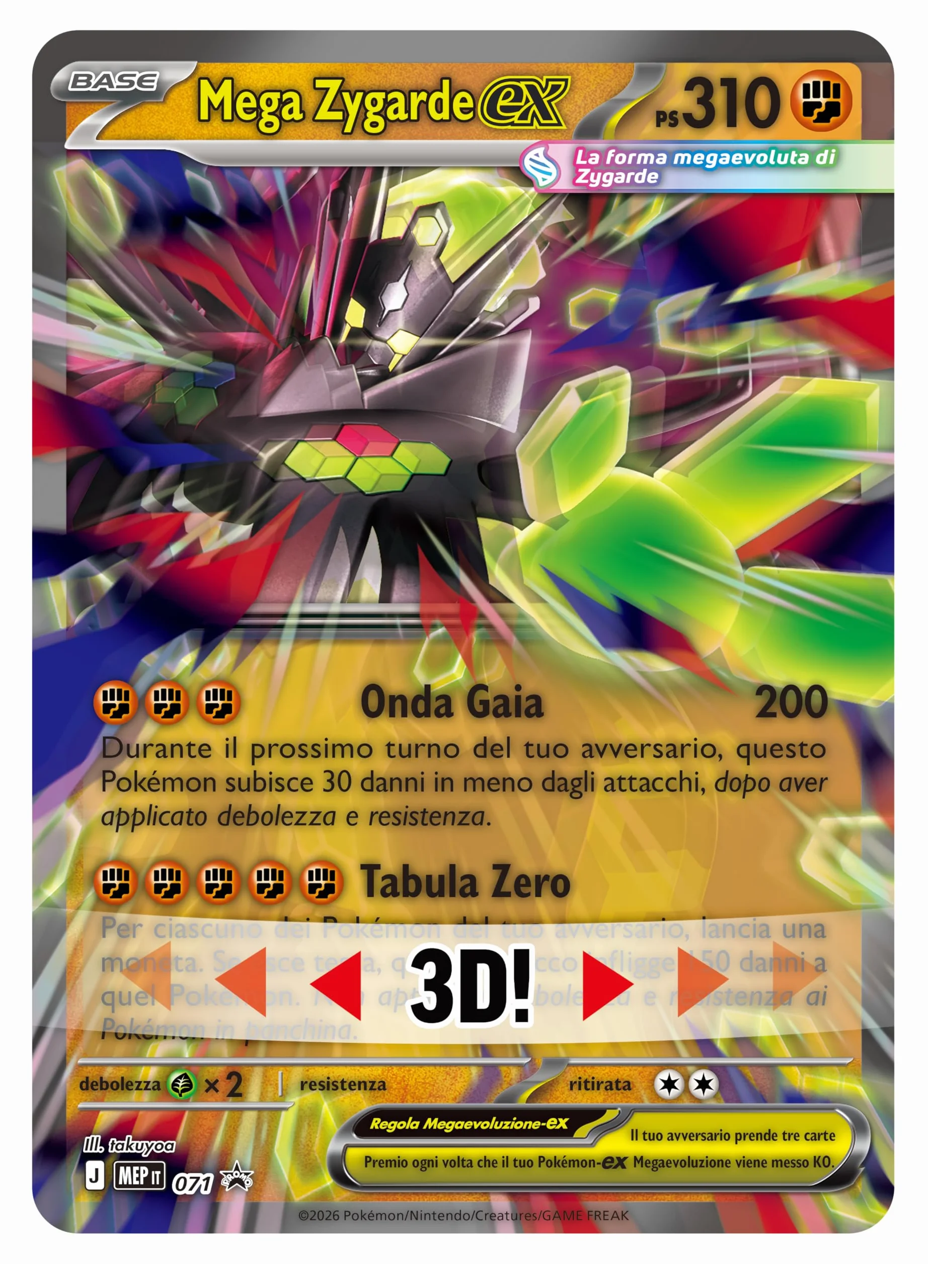 Pokémon: collezione premium Mega Zygarde-ex del GCC Pokémon (una carta promozionale, una carta lenticolare gigante, un adesivo e otto buste di espansione), Edizione in Italiano
