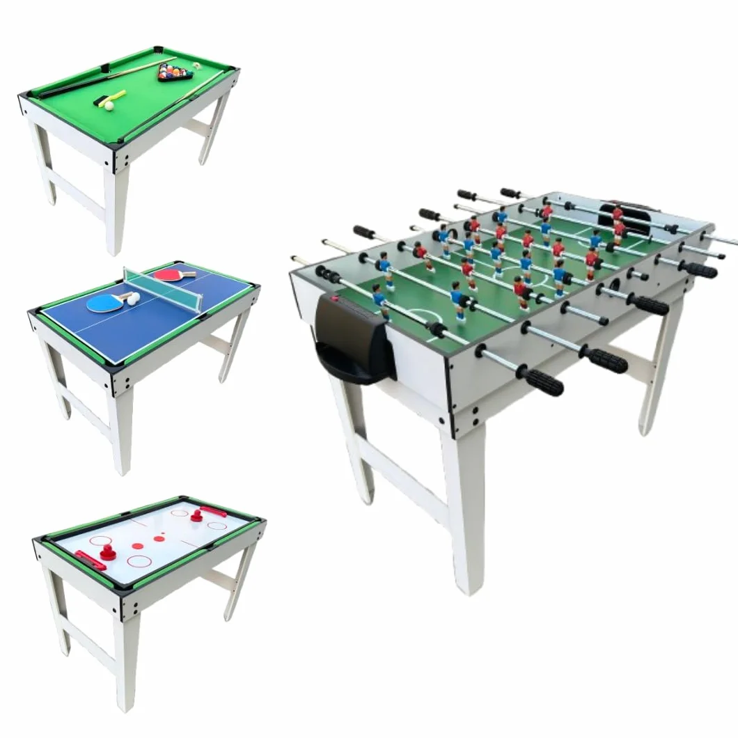 Tavolo da Gioco 4 in 1 - Biliardino, Air Hockey, Biliardo, Ping Pong - Calcio Balilla Multigioco per Bambini - Tavolo Multifunzione in MDF