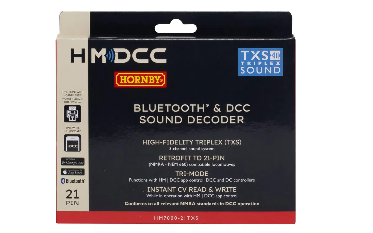 Hornby R7322 HM7000-21TXS: Bluetooth® & DCC Sound Decoder (21 pin) - Accessori Hornby per set di binari e treni calibro 00 - Compatibile con modelli di treni selezionati Hornby