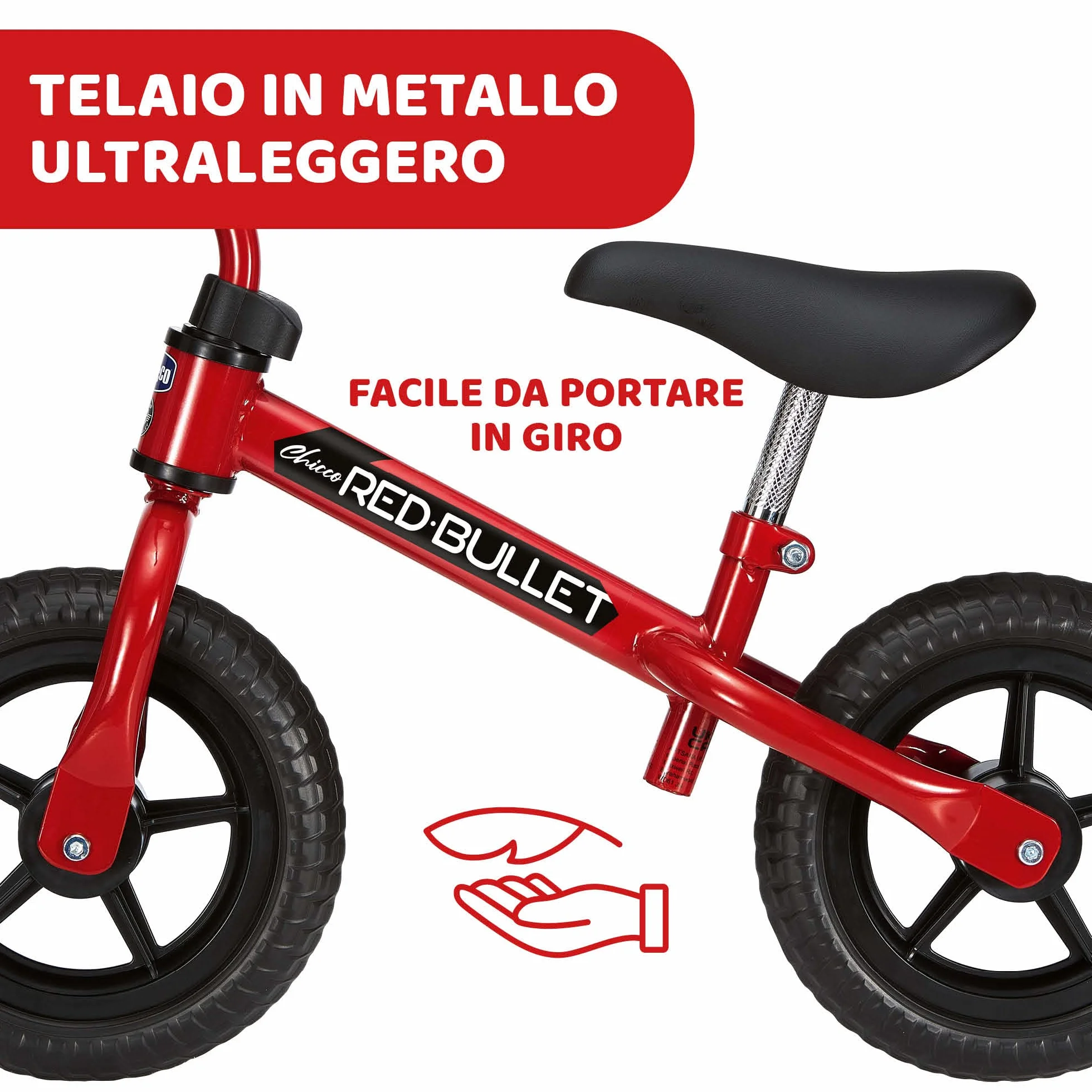 Chicco Bicicletta Bambini Senza Pedali 2-5 Anni, Bici Senza Pedali Balance Bike per l'Equilibrio, bici senza pedali 2 anni, con Manubrio e Sellino Regolabili, Max 25 Kg, Giochi Bambini 2-5 Anni