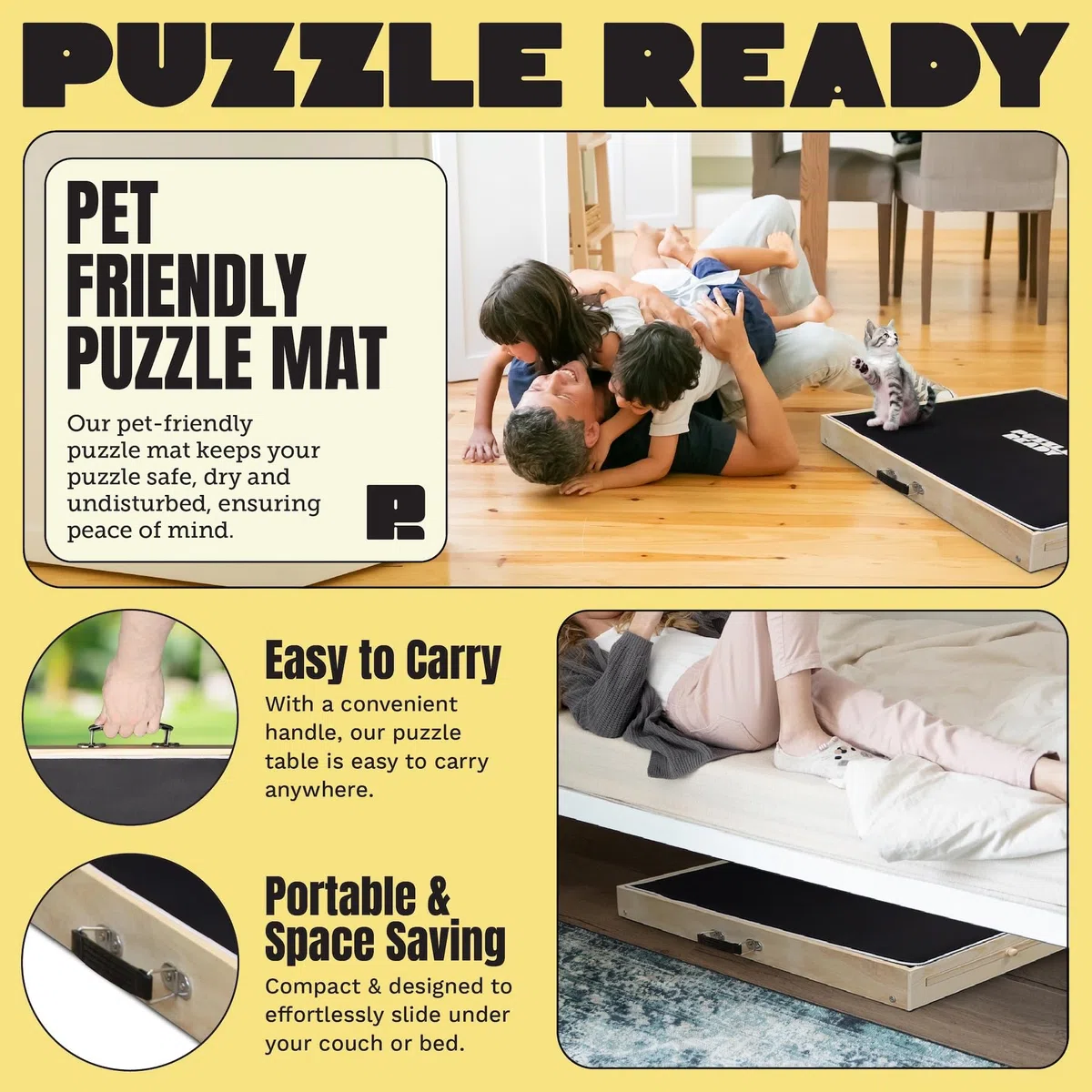 Puzzle Ready Puzzle Board with Colourful Drawers and Cover Mat (1000 pezzi (tavolo con gambe))