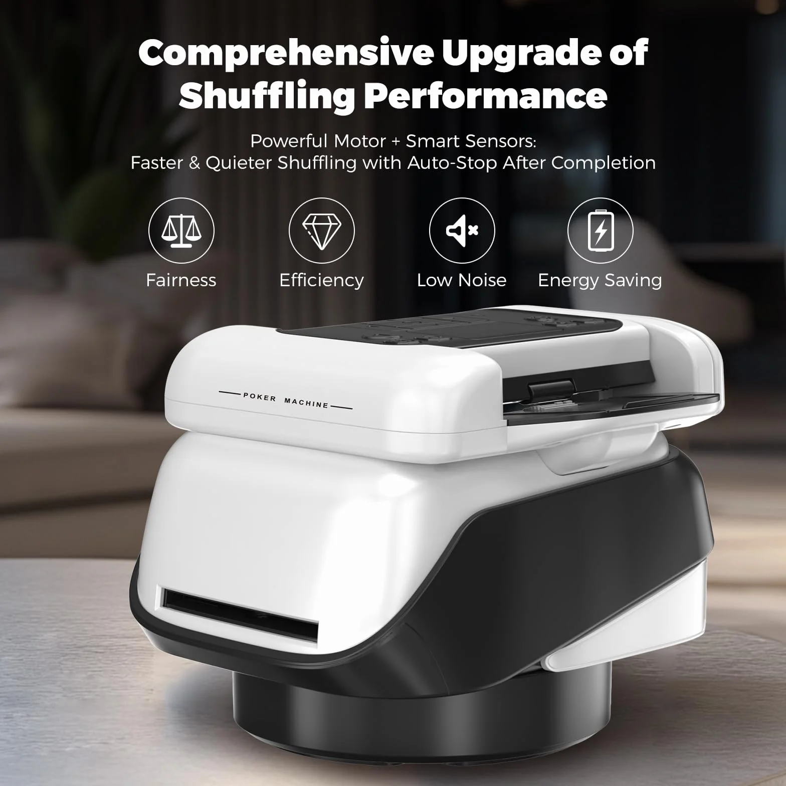 Trasmettitore automatico di carte e mixer per carte con funzione di rotazione a 360°, allocazione personalizzabile per molti giocatori, angolo di uscita versatile, compatibilità (nero)