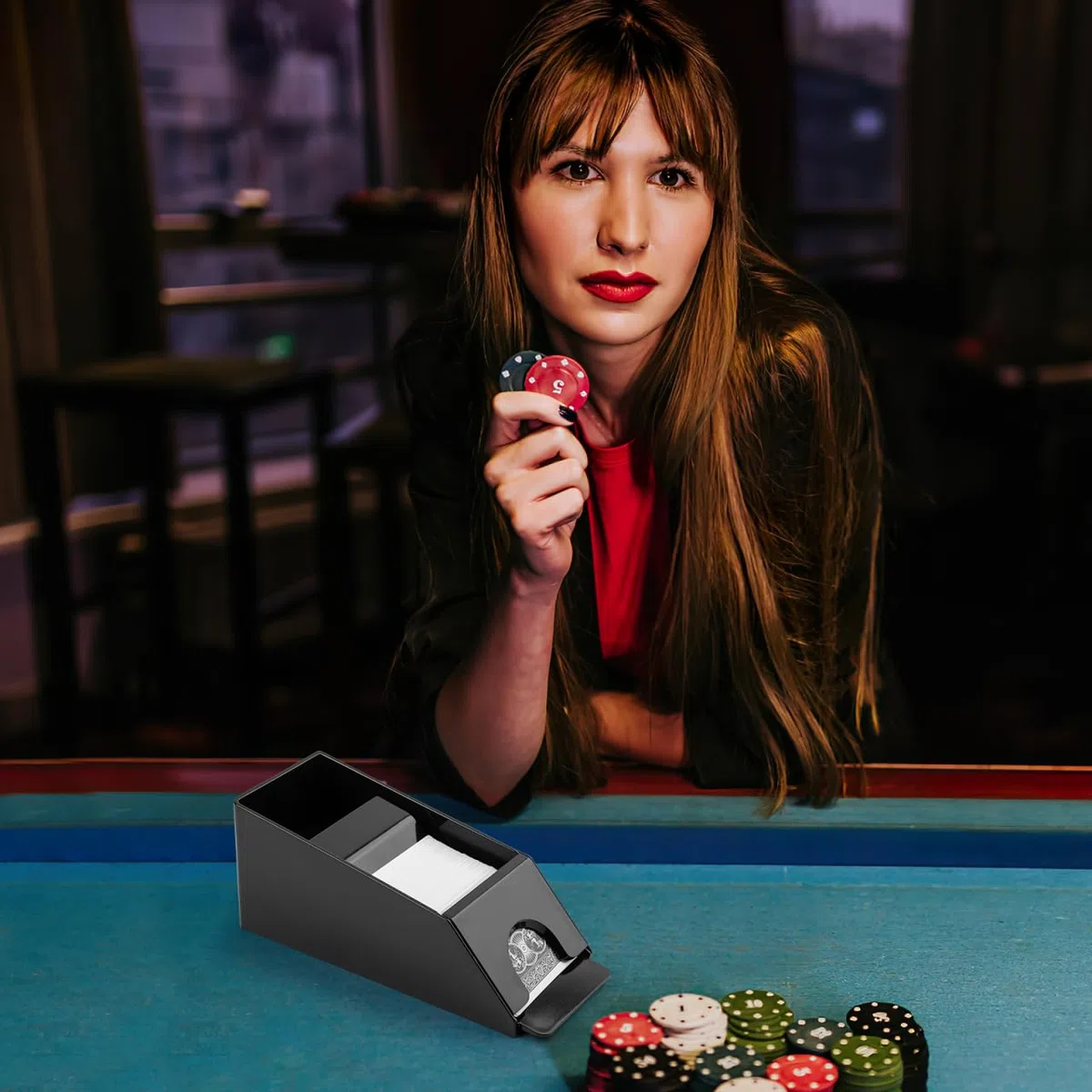 Cabilock 2 Pezzi Poker Distributore Desktop Accessori 4 Deck Scarpa Blackjack Casino Commerciante Scarpe Resistente all'usura
