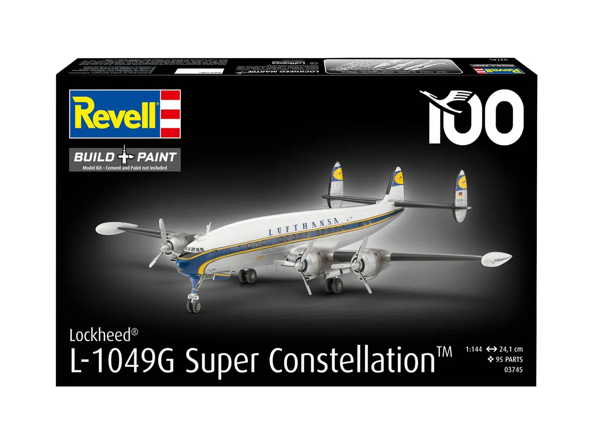 Revell 03745 Lockheed L.1049G Super Constellation Lufthansa scala 1:144 - Kit modello in plastica non costruita/non verniciata