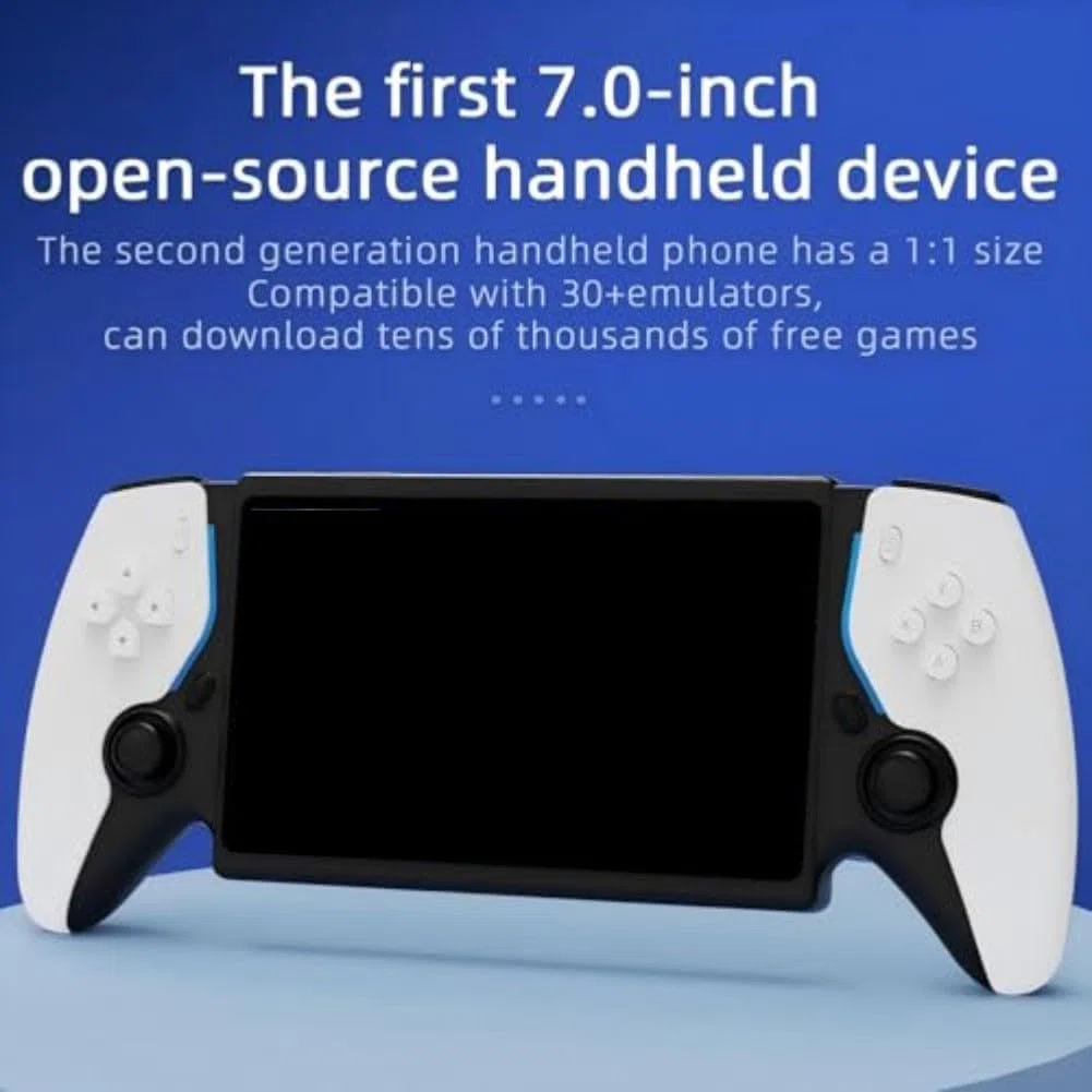 HC8000 - Console di gioco portatile retrò, schermo IPS da 7 pollici, 15000 giochi, ARM Cortex-A7 Quad-Core, 64 GB espandibile fino a 256 GB, per oltre 20 lingue (nero)