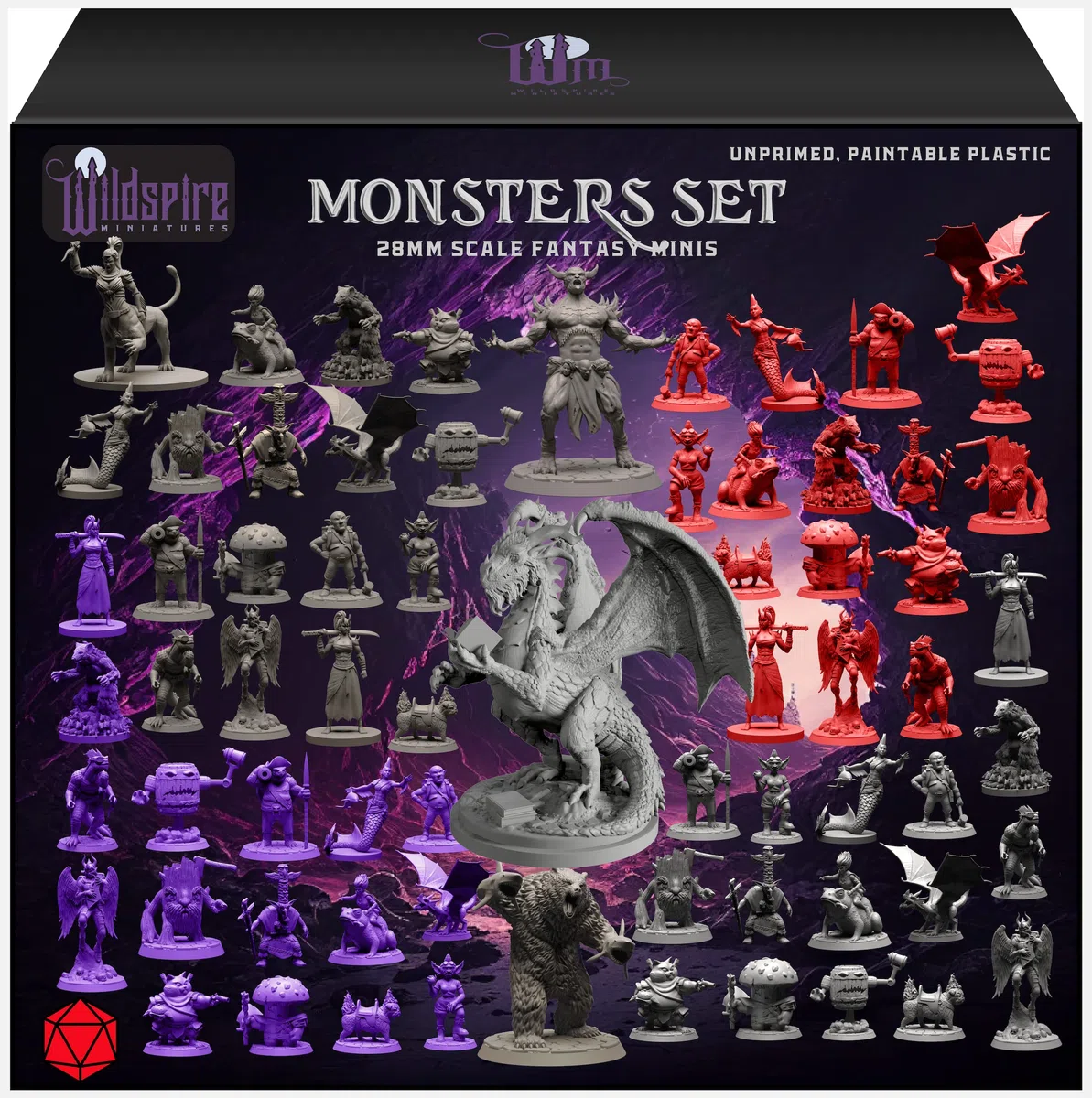 Wildspire Fantasia miniature w/enorme drago per DND mostri 28mm Bulk Dungeons & Dragons Minis figure Starter Set Pathfinder