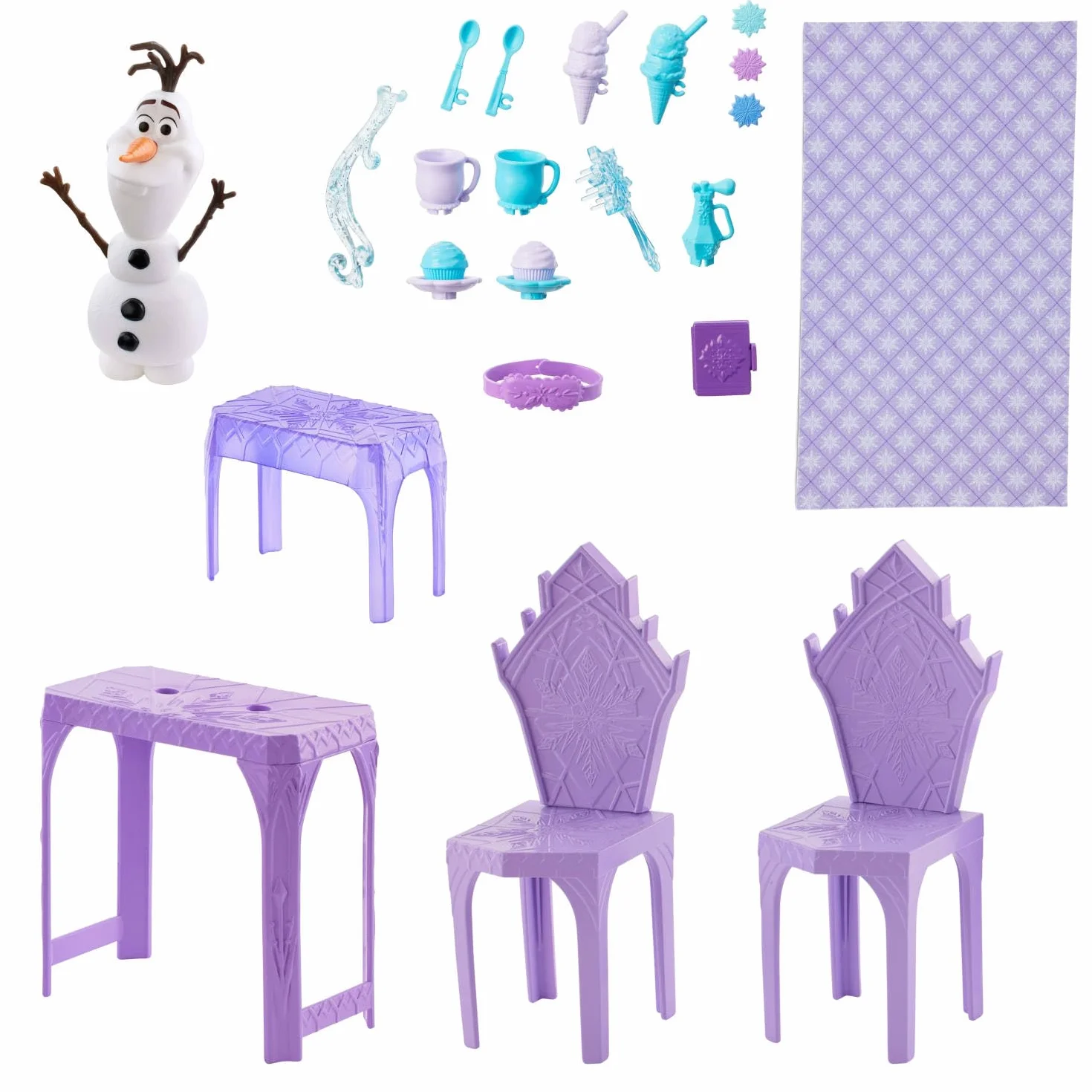Mattel Disney Frozen - Palazzo di Ghiaccio di Elsa, set con personaggio Olaf e 21 accessori inclusi, 5 aree di gioco ispirate ai film, giocattolo per bambini, 3+ anni, JGG41