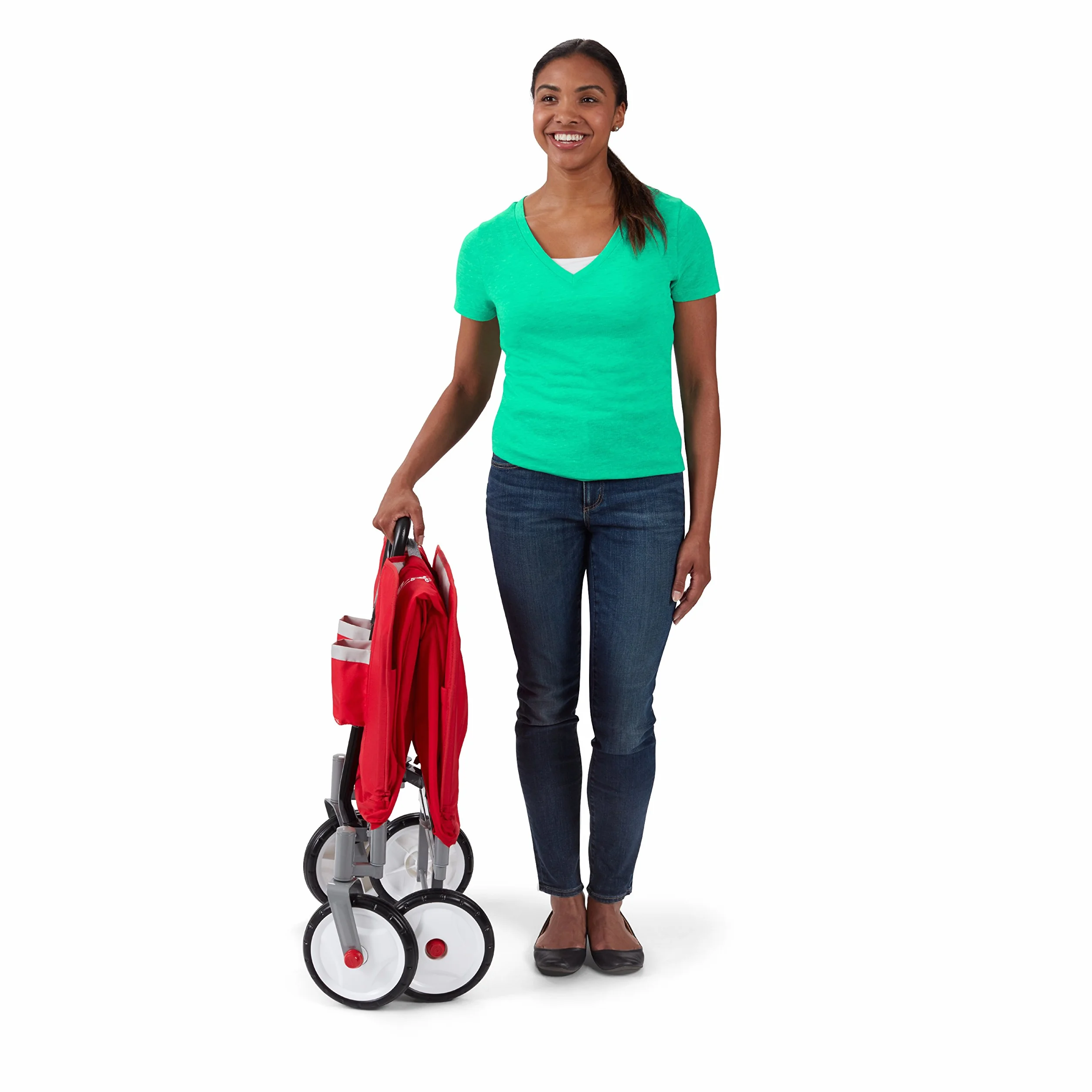 Radio Flyer EZ carrello pieghevole, rosso, per bambini da 1,5 anni in su, carrello da giardino e da carico