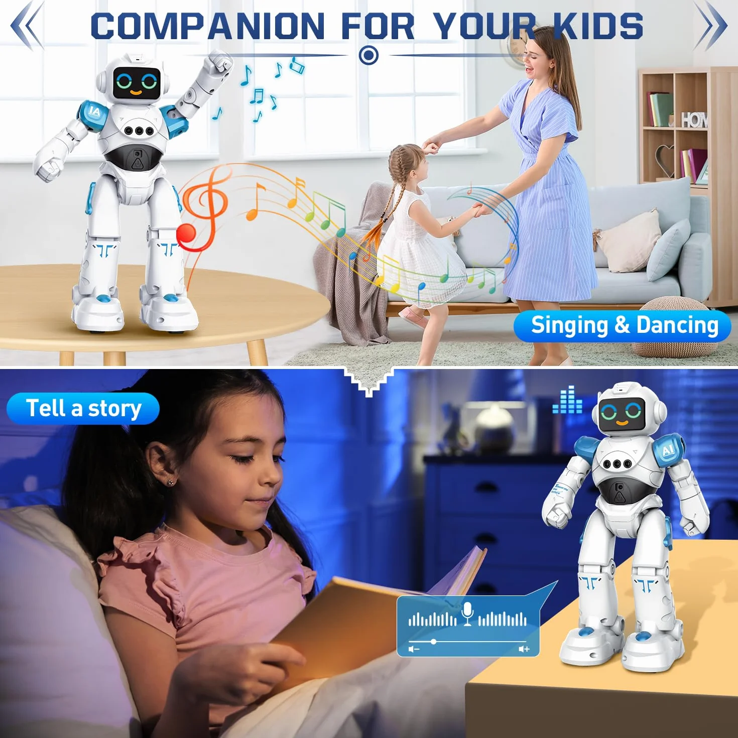 VATOS Robot giocattolo per bambini da 3 a 12 anni - Robot telecomandato programmabile con controllo dei gesti che balla e cammina, robot intelligente per bambini regalo di compleanno