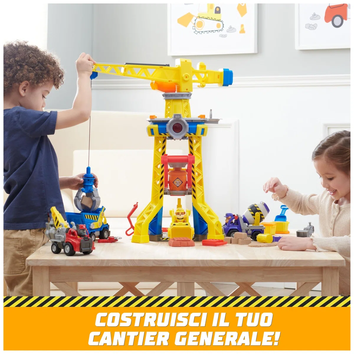 Rubble & Crew, Torre del Cantiere Generale, Set di Gioco con Personaggio di Rubble, Luci e Suoni, Bulldozer Giocattolo e Sabbia Inclusi, Giocattoli per Bambini e Bambine, 3+ Anni