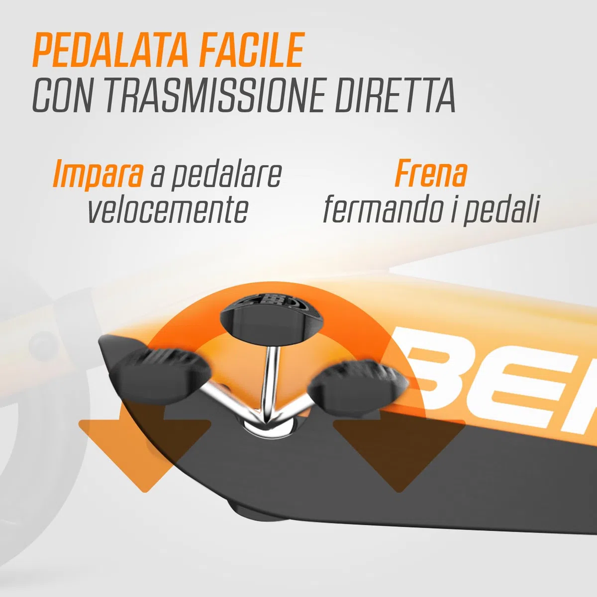 BERG Buzzy Arancione Go-Kart a Pedali per Bambini 2-5 Anni | Macchinina Cavalcabile con 4 Ruote Stabili e Sedile Regolabile