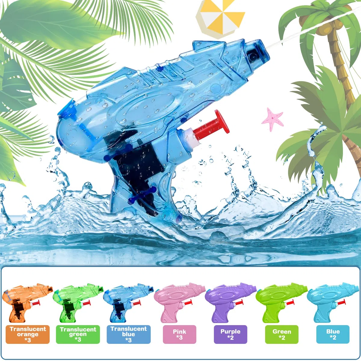 FAMKEEP 18Pezzi Mini Pistole piccole ad Acqua,Pistola ad Acqua All'aperto per Bambini, Pistola ad Acqua per Adatto Giochi D'acqua Estivi Spiaggia Piscina Giardino, Feste di Compleanno