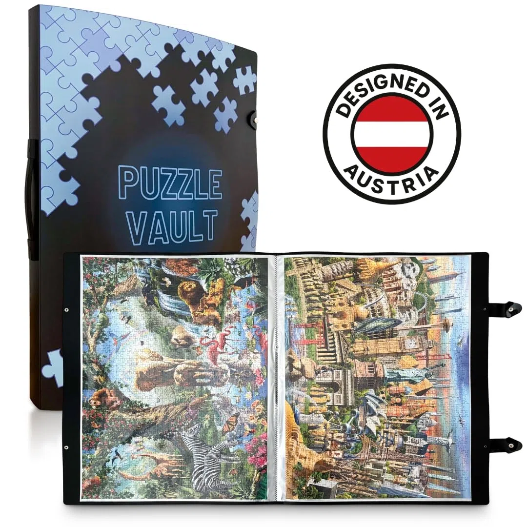 Cartella puzzle [inclusa pellicola puzzle] per puzzle fino a 1000 pezzi – l'accessorio perfetto per riporre i puzzle – Organizer per fino a 40 puzzle – Cartellina puzzle 1000 pezzi