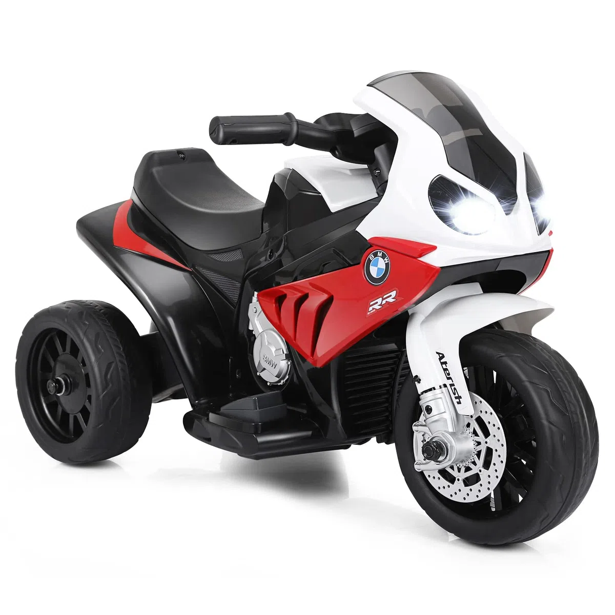 RELAX4LIFE BMW-S 1000 RR 6V Moto Elettrica Bambini 3 Ruote Musica Luci Clacson Triciclo Elettrico 18-36 Mesi 20 kg Rossa