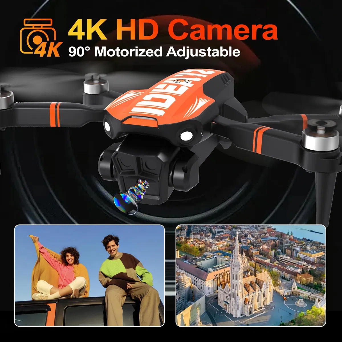 LE-IDEA GPS Drone con Telecamera 4K per Adulti, Drone Professionale con GPS Intelligente Auto Return Home, Mantenimento dell'altitudine, RC Quadcopter con Motore Brushless per Principiantia IDEA12GPS