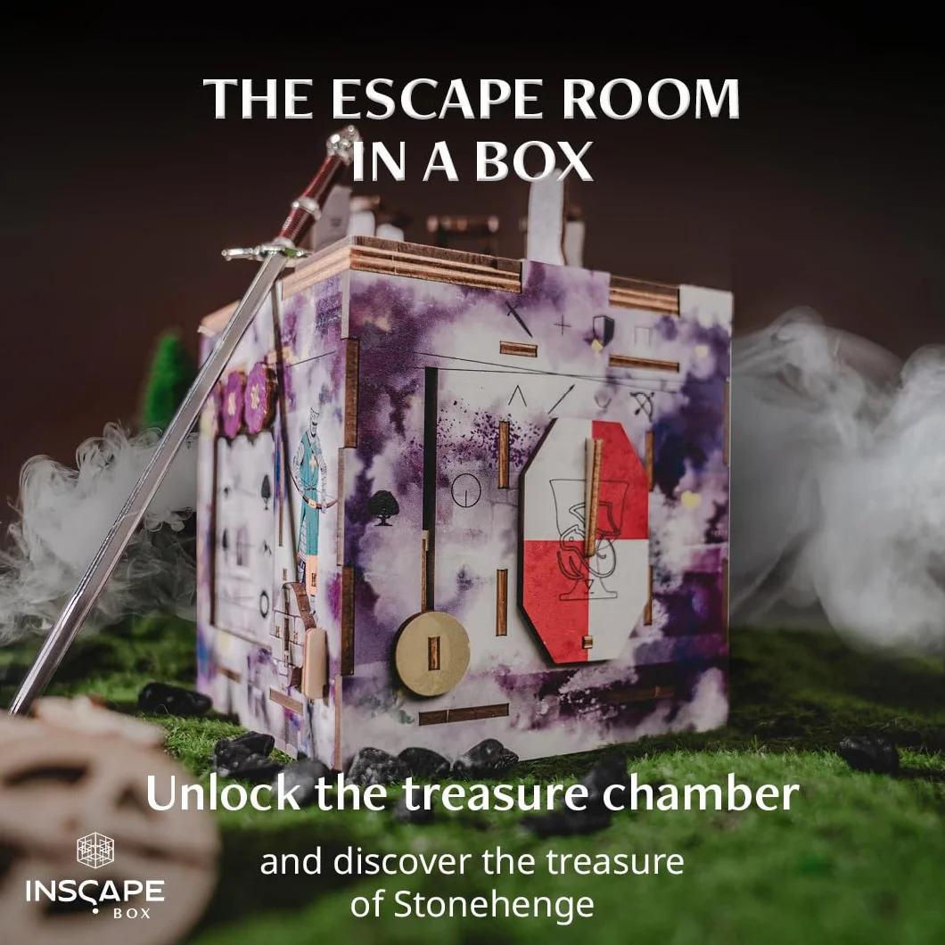 INSCAPE Cluebox Stonehenge's Legacy puzzle in legno 3D interattivo con meccanismi segreti, vivi il gioco Escape Room, ideale per gli appassionati di enigmi e gli adulti, scatola puzzle, regalo