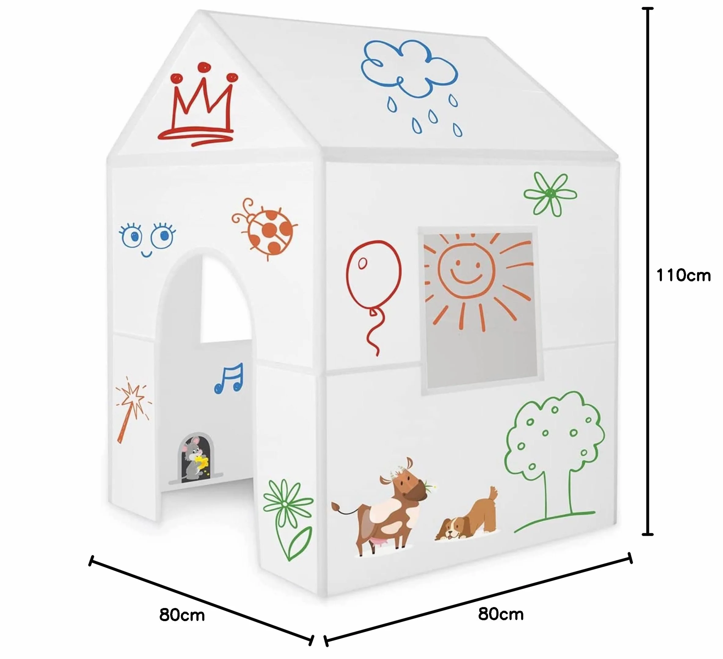 ImagiNew Playhome Casetta da colorare e cancellare da giardino con pennarelli lavabili Giochi per bambini 3 4 5 6 anni
