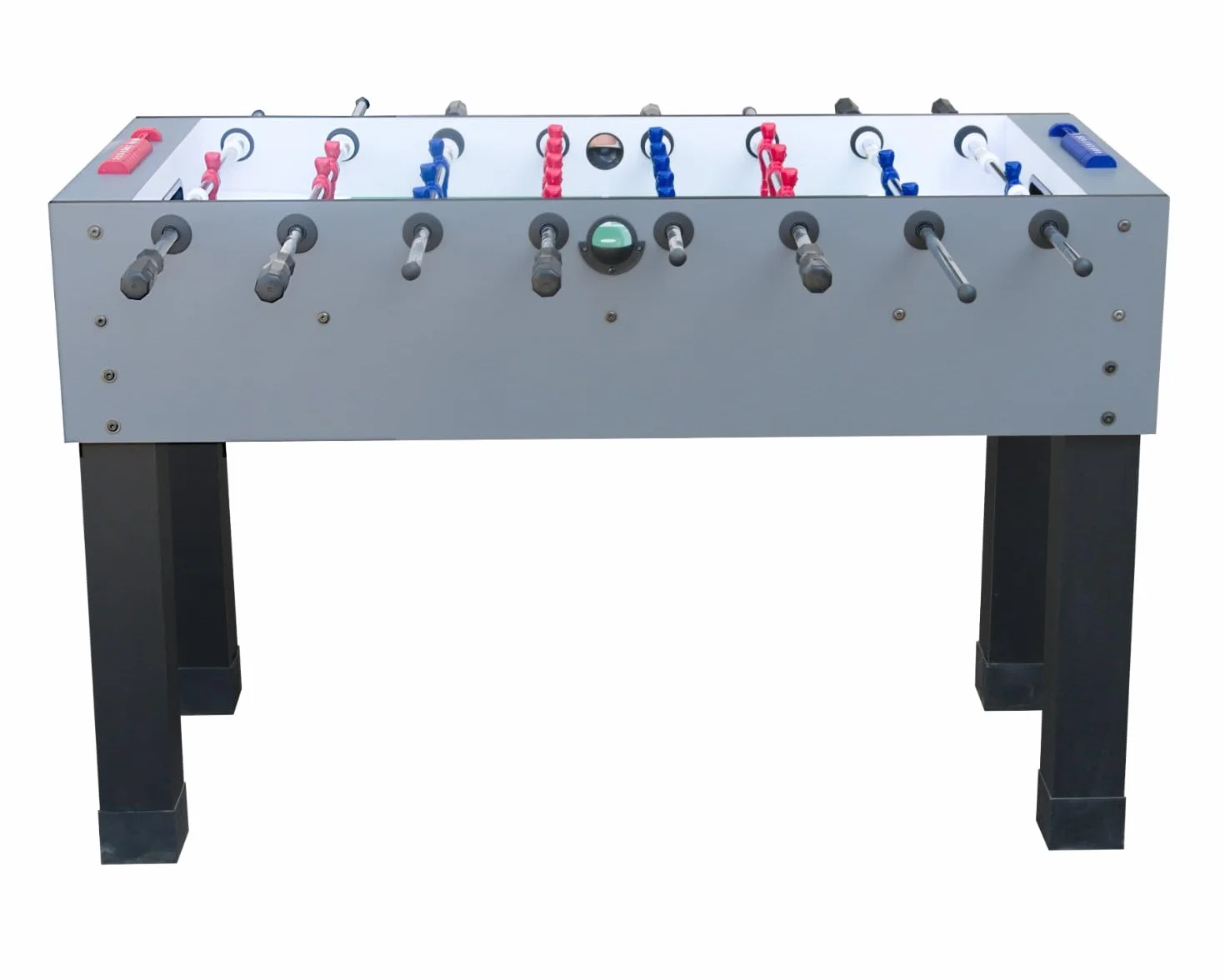 Calcio Balilla Regolamentare Olimpico per Interno - Aste Telescopiche o Passanti, Colori Rosso e Grigio Cemento - Calcio Balilla per Famiglie e Bar, Stabile e Robusto