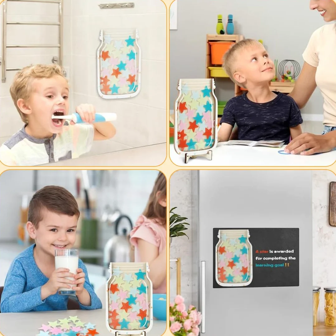 Barattolo Premio Stella per Bambini,Vaso Ricompensa per Il Buon Comportamento,Barattolo di Ricompensa Personalizzato,Adatto per Insegnanti in Classe,a Casa e a Scuola