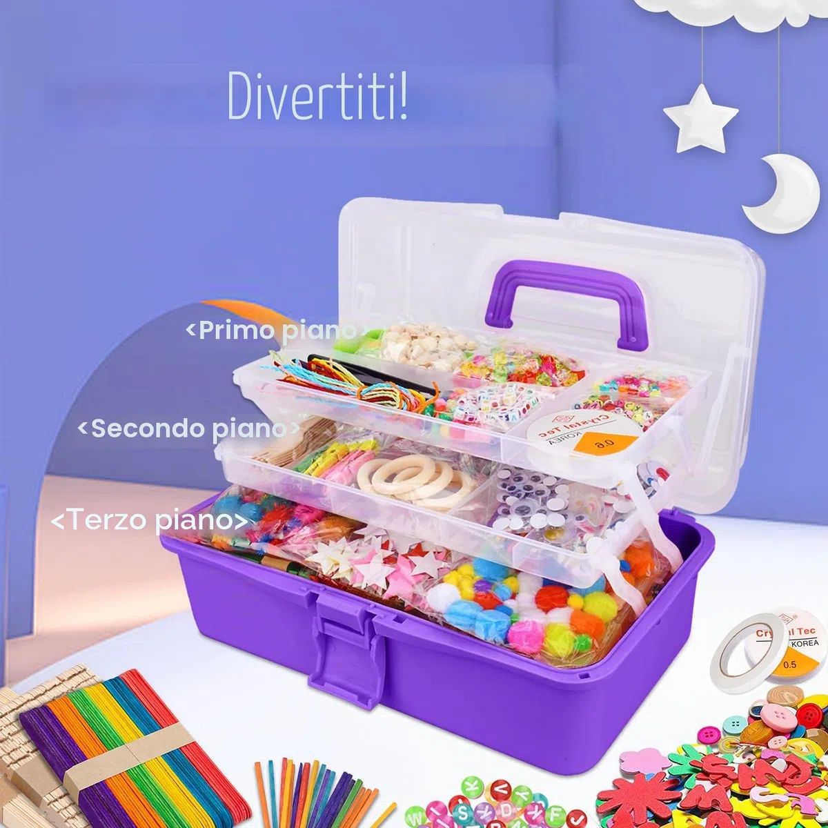 JOTOL Kit Artigianali Fai da Te per Bambini 3100+PCS DIY Art Craft Set