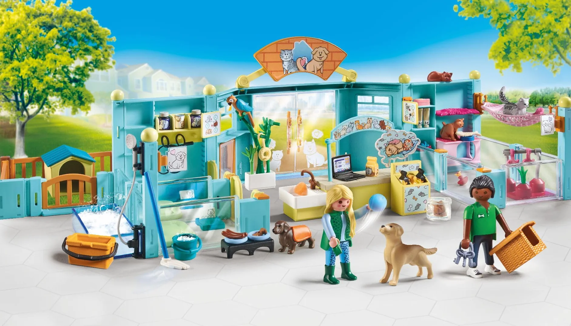 PLAYMOBIL | My Life | Hotel per Animali Set di Figurine Animali | Giocattolo per Bambini dai 4 anni | 71742, Hotel per animali
