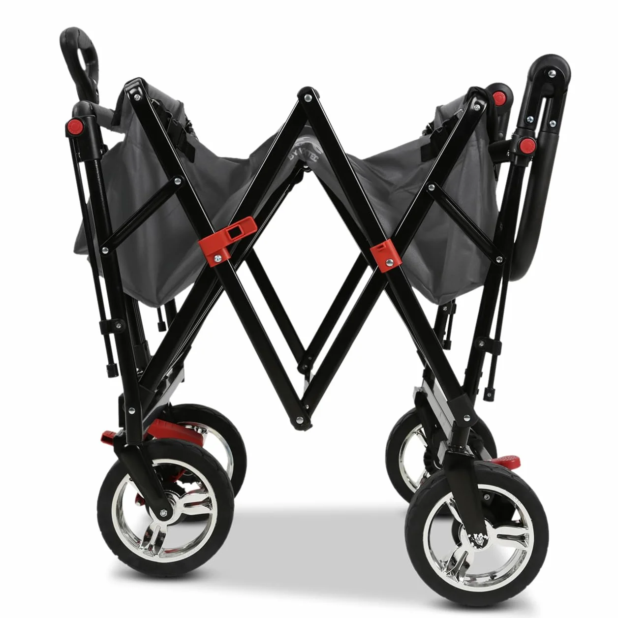 FUXLIFE Carrello Pieghevole - Compact - FX-CT700 Grigio • Bollerwagen richiudibile per città e viaggi • Salvaspazio con tettuccio parasole • Portata 75 kg