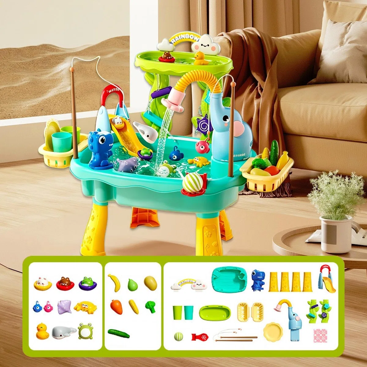 Tavolo Acqua Bimbi Giocattolo con Pompa Elettrica Giocattolo Acquatico da Esterno per Bambini Prescolari