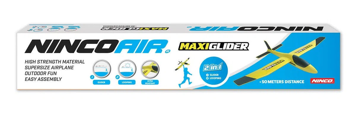 Ninco NincoAir Maxi Glider Aereo Polistirolo per Bambini Aliante 85 x 68 x 12 cm Giochi da Esterno
