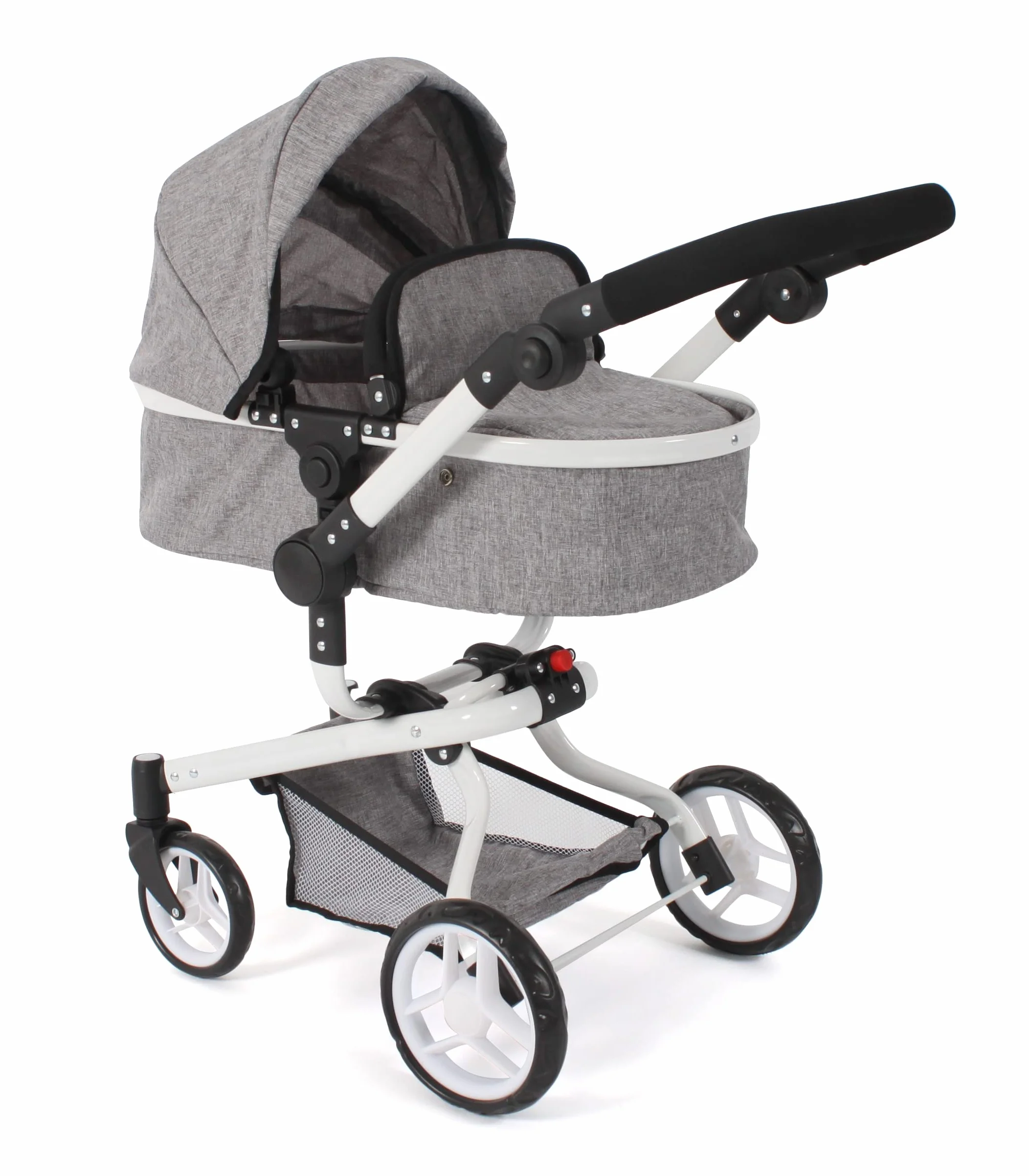 Passeggino per bambole Yolo 2 in 1 per bambini dai 4 agli 8 anni, colore: grigio jeans